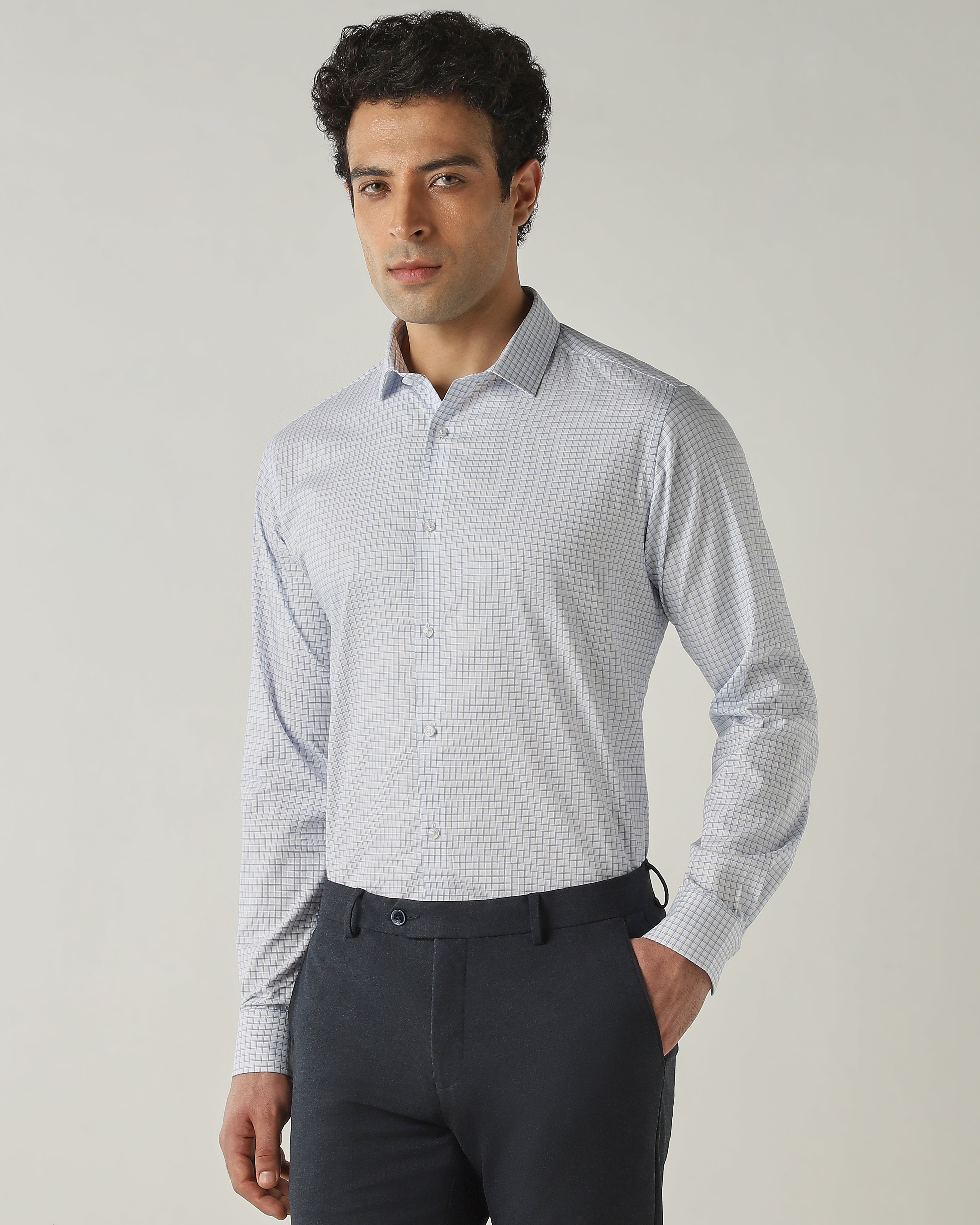 Shirt Blue Slim Fit 100% Cotton