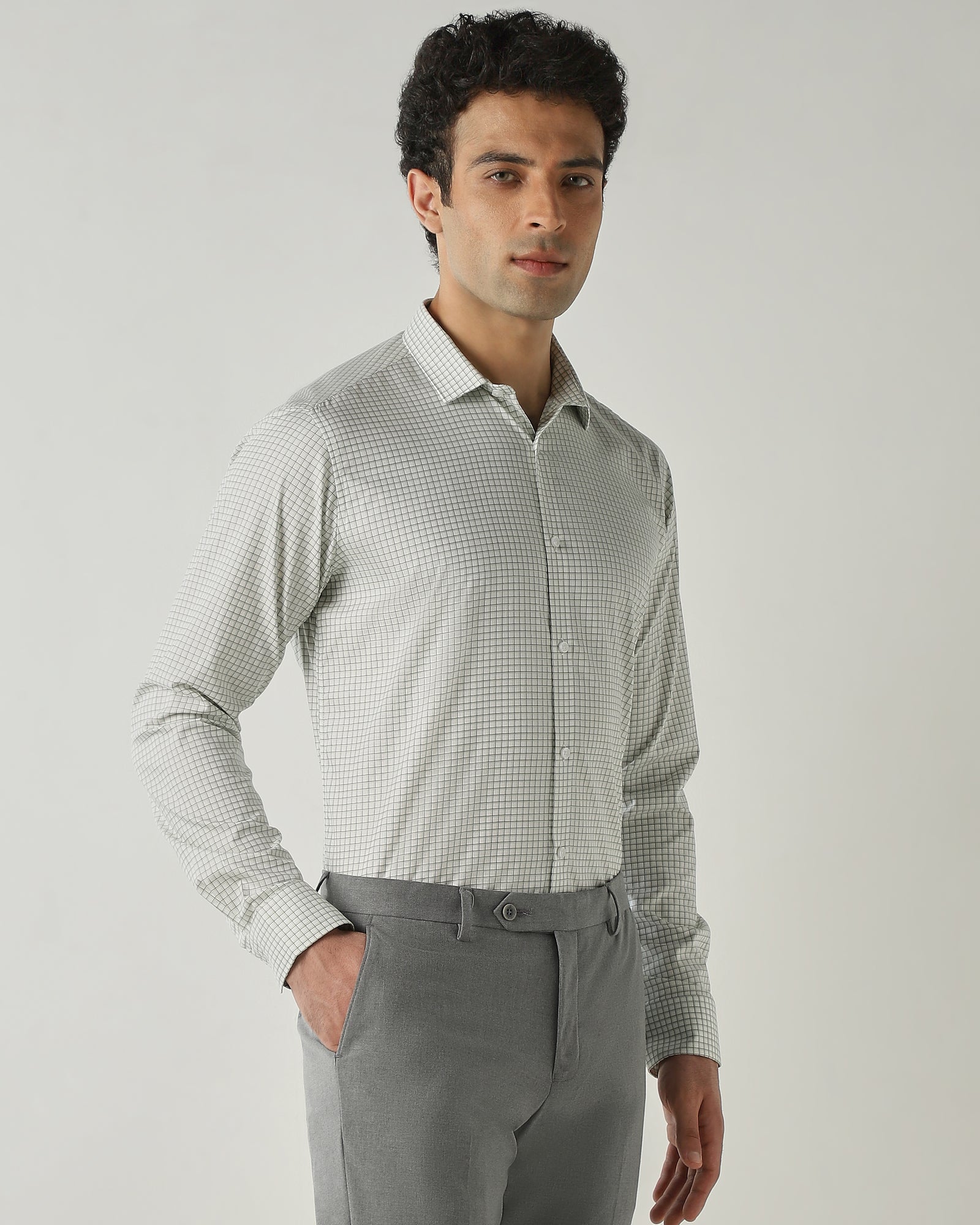 Shirt Green Slim Fit 100% Cotton