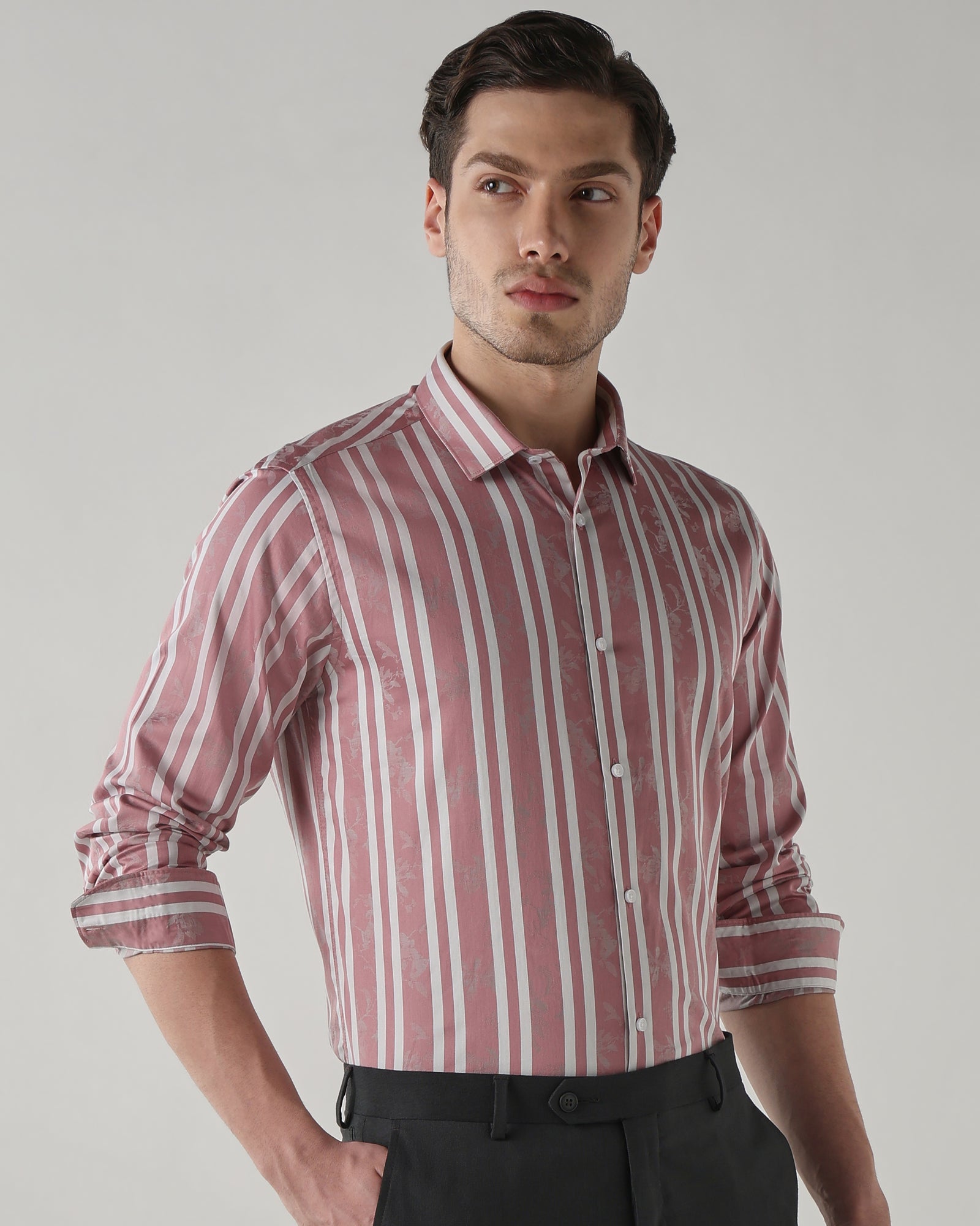 Men Regular Fit Shirt Pink