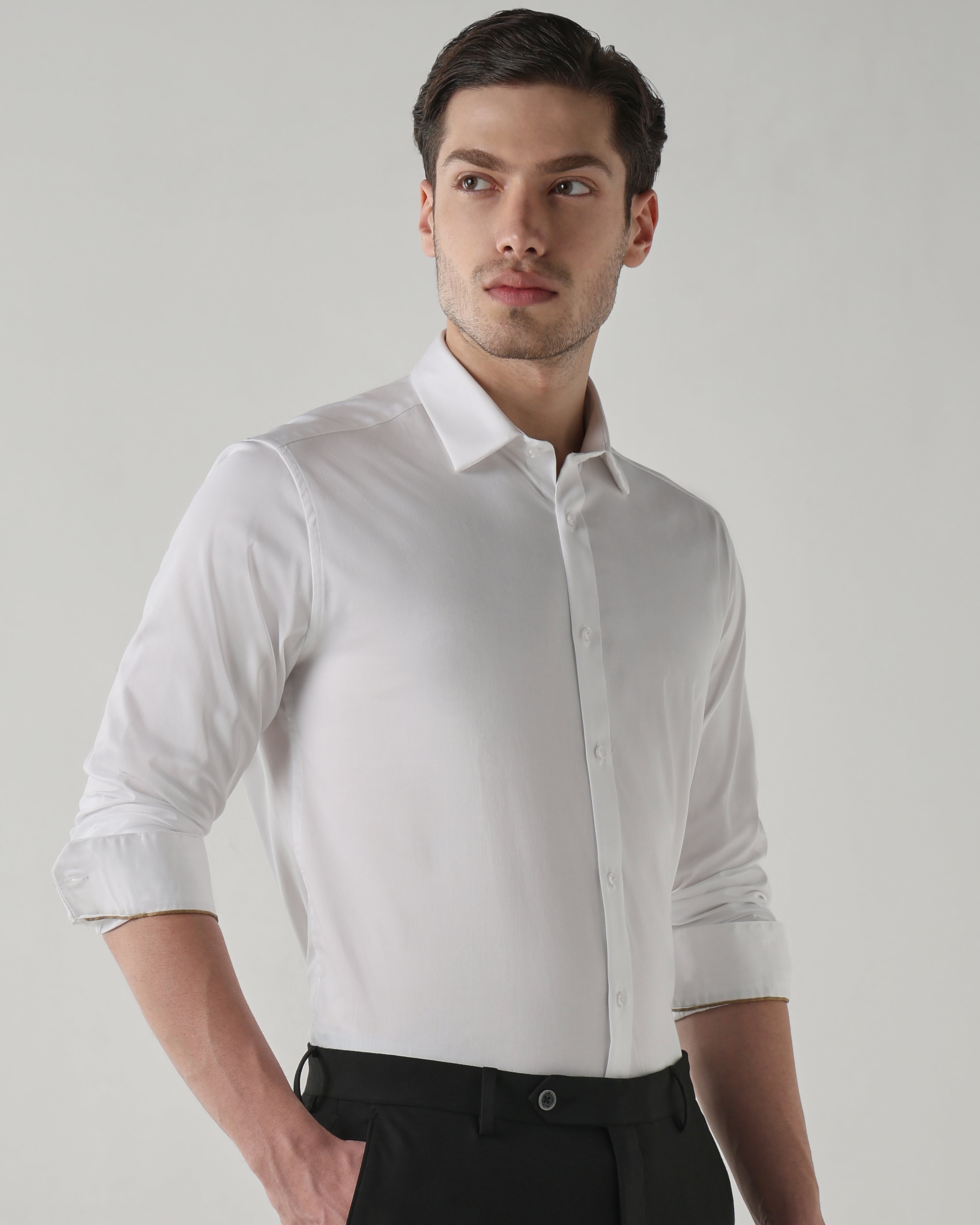Men Regular Fit Shirt White