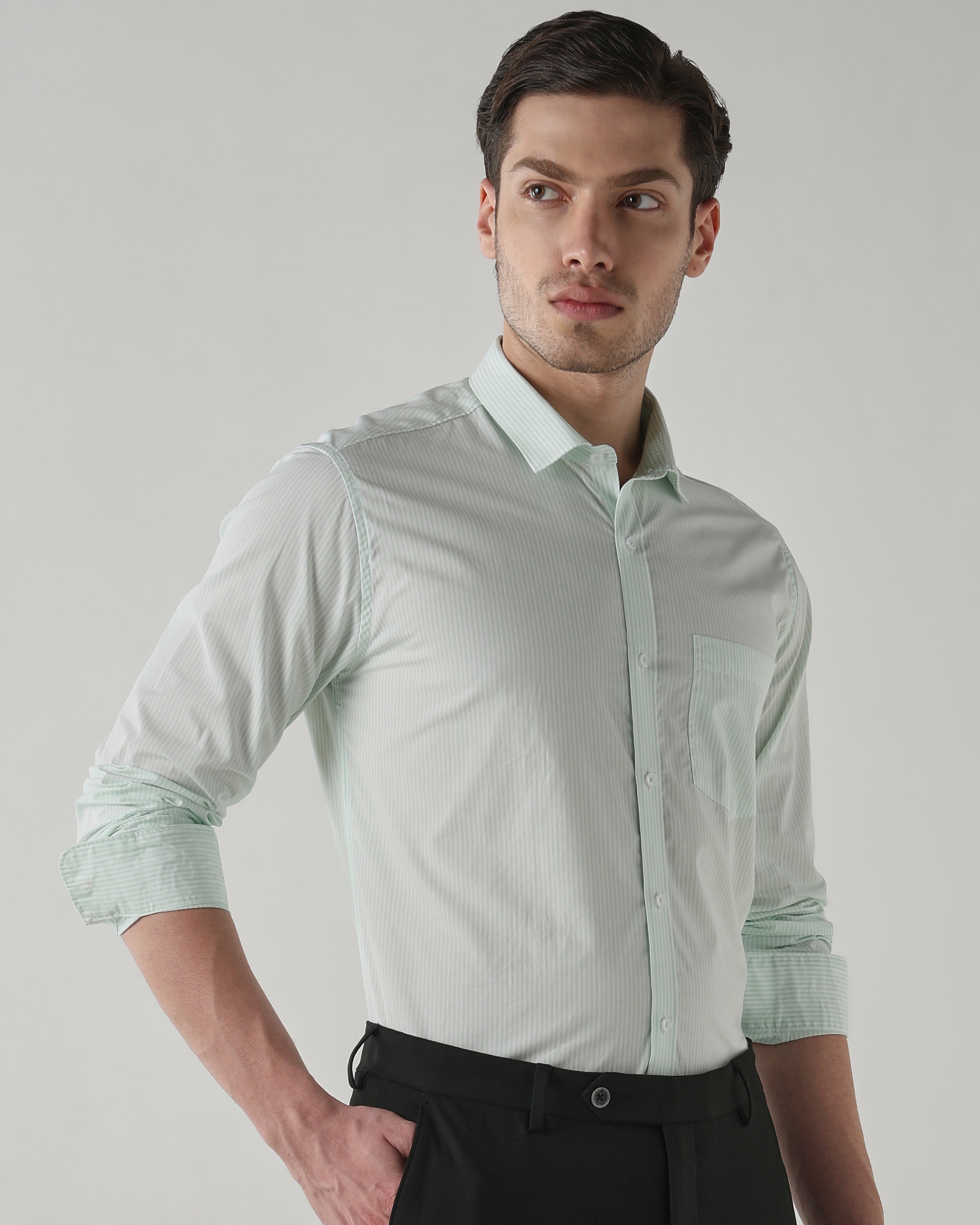 Men Regular Fit Shirt White/Green