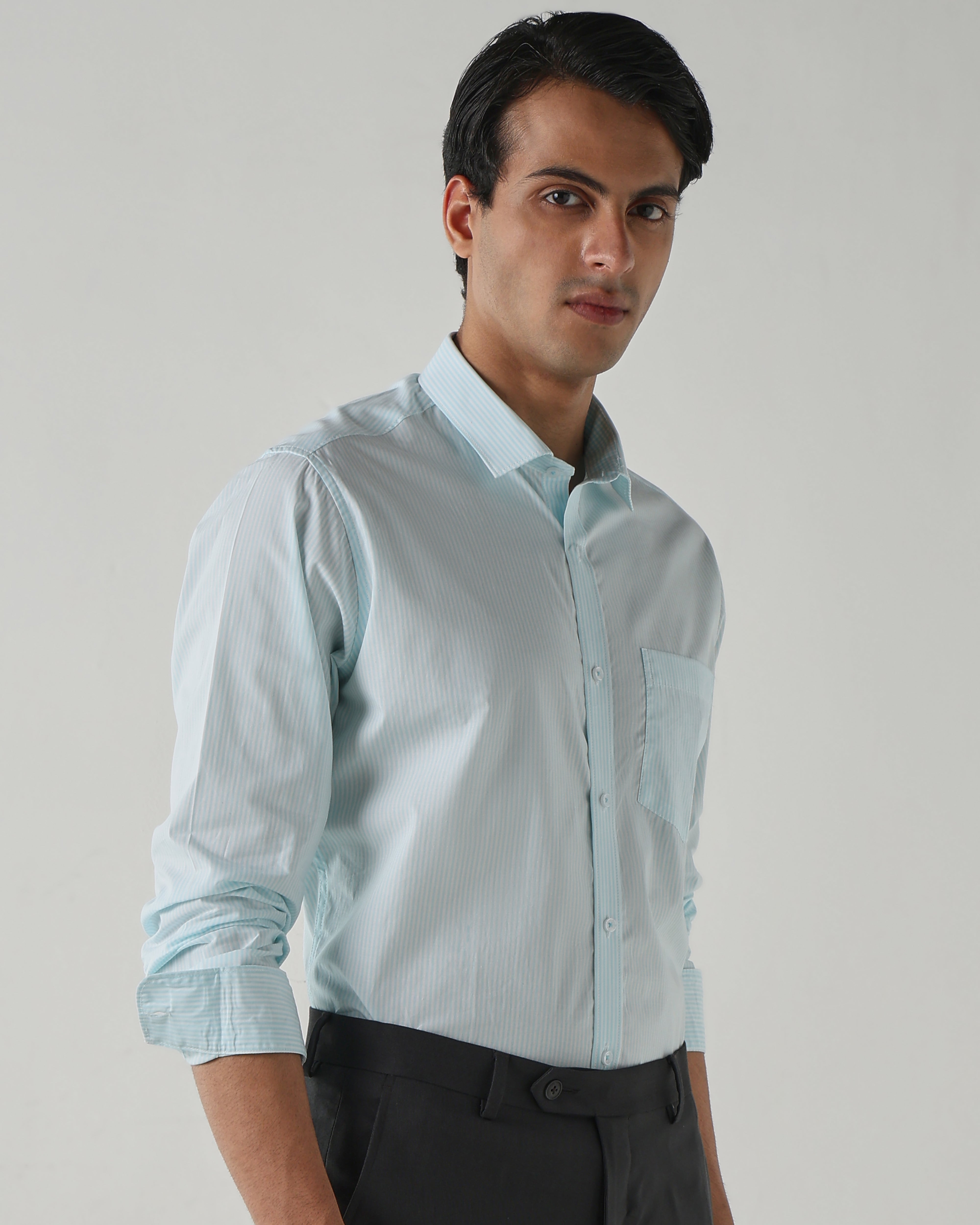 Men Regular Fit Shirt White/Blue