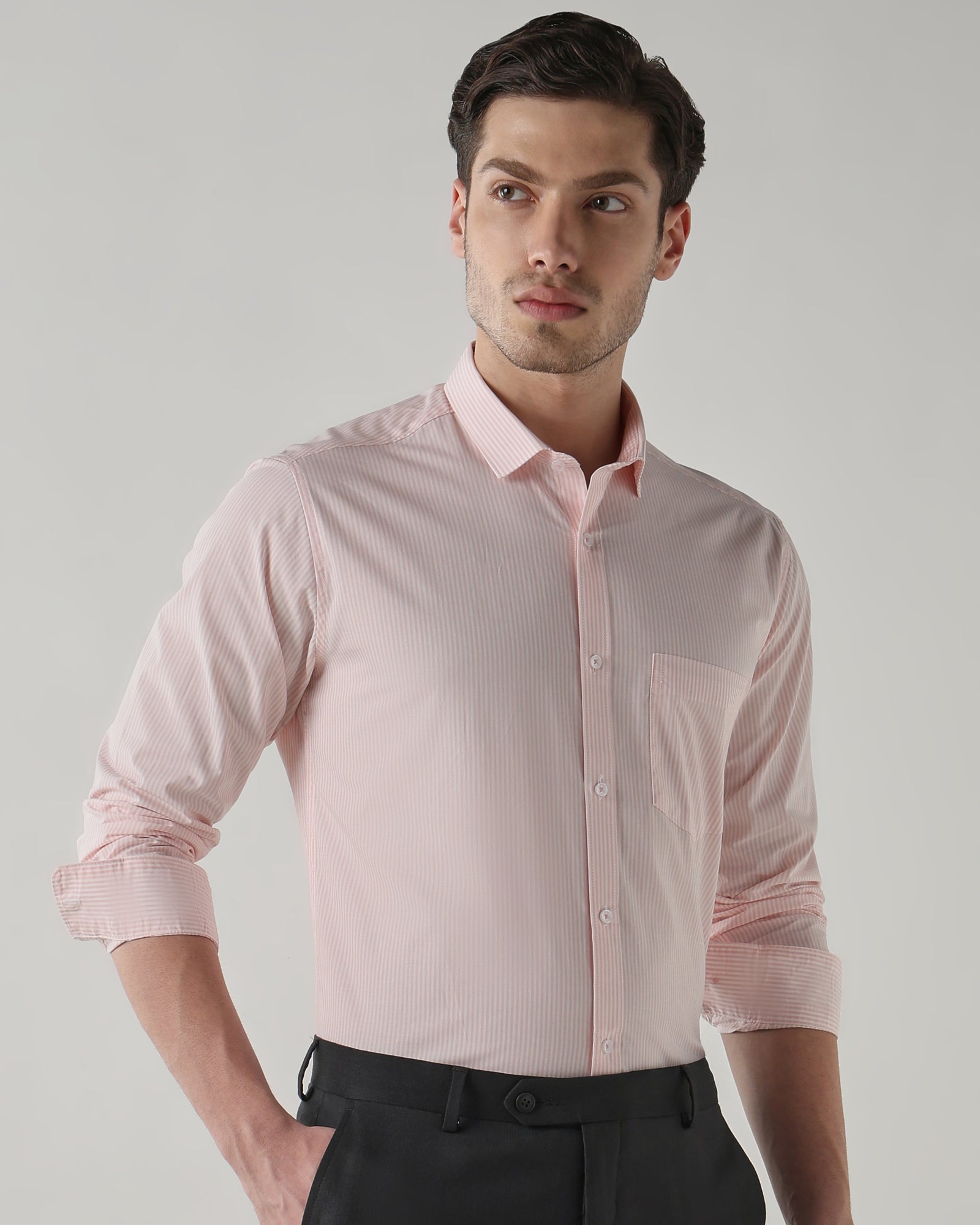 Men Regular Fit Shirt White/Pink