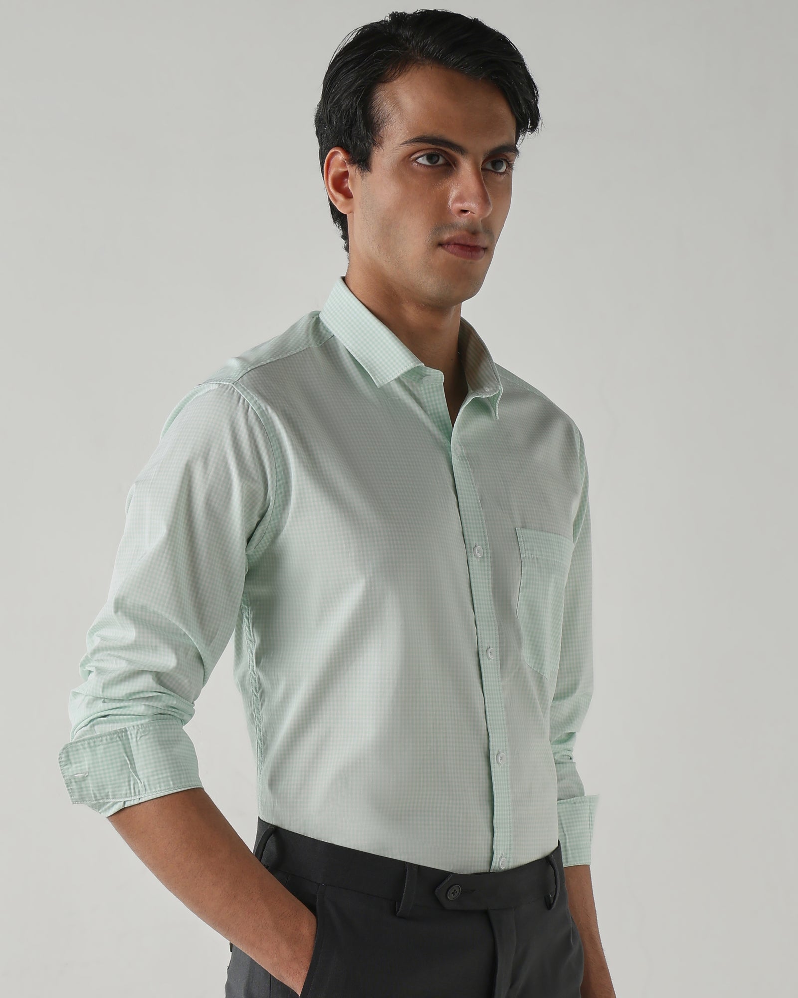 Men Regular Fit Shirt White/Pista