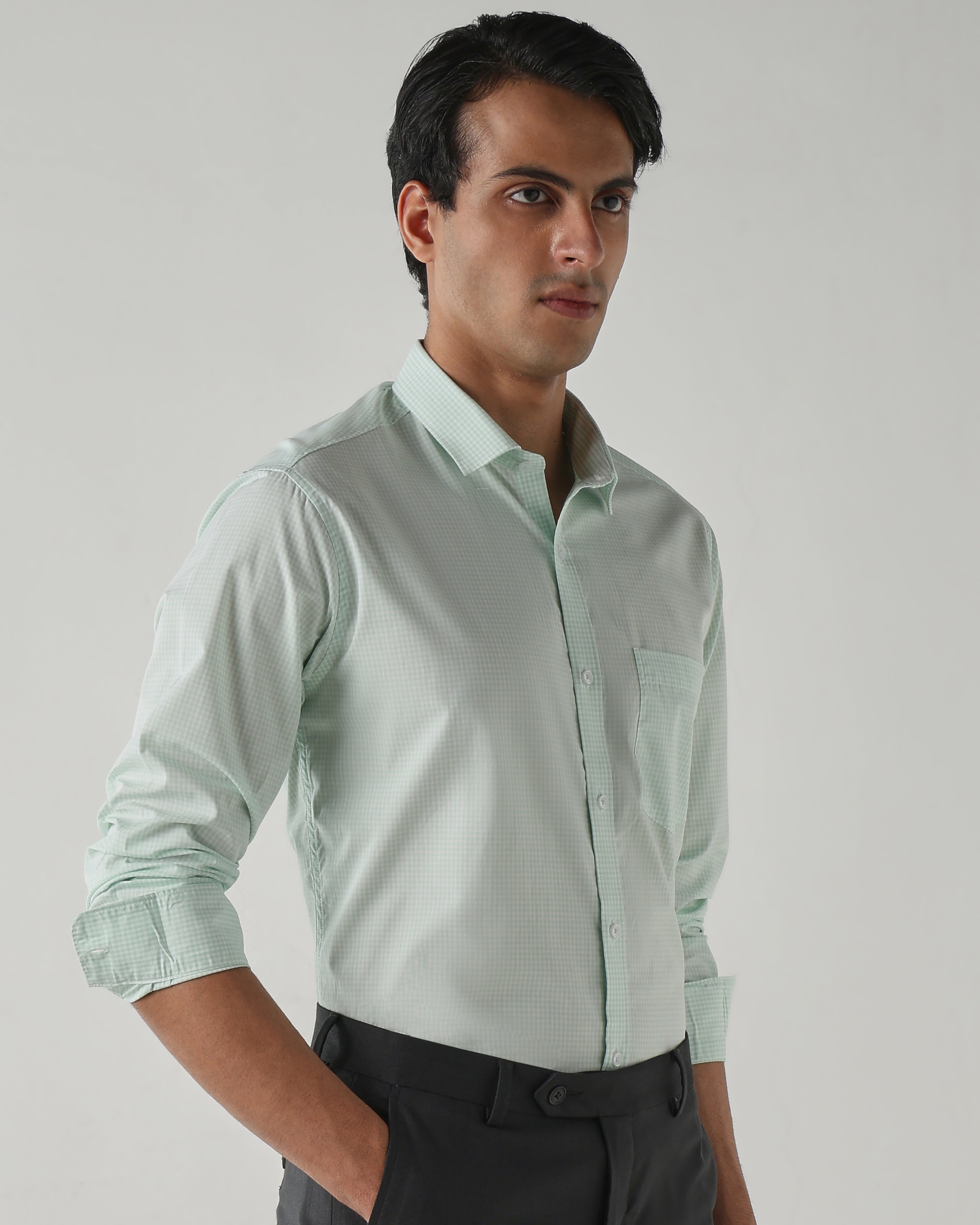 Men Regular Fit Shirt White/Pista