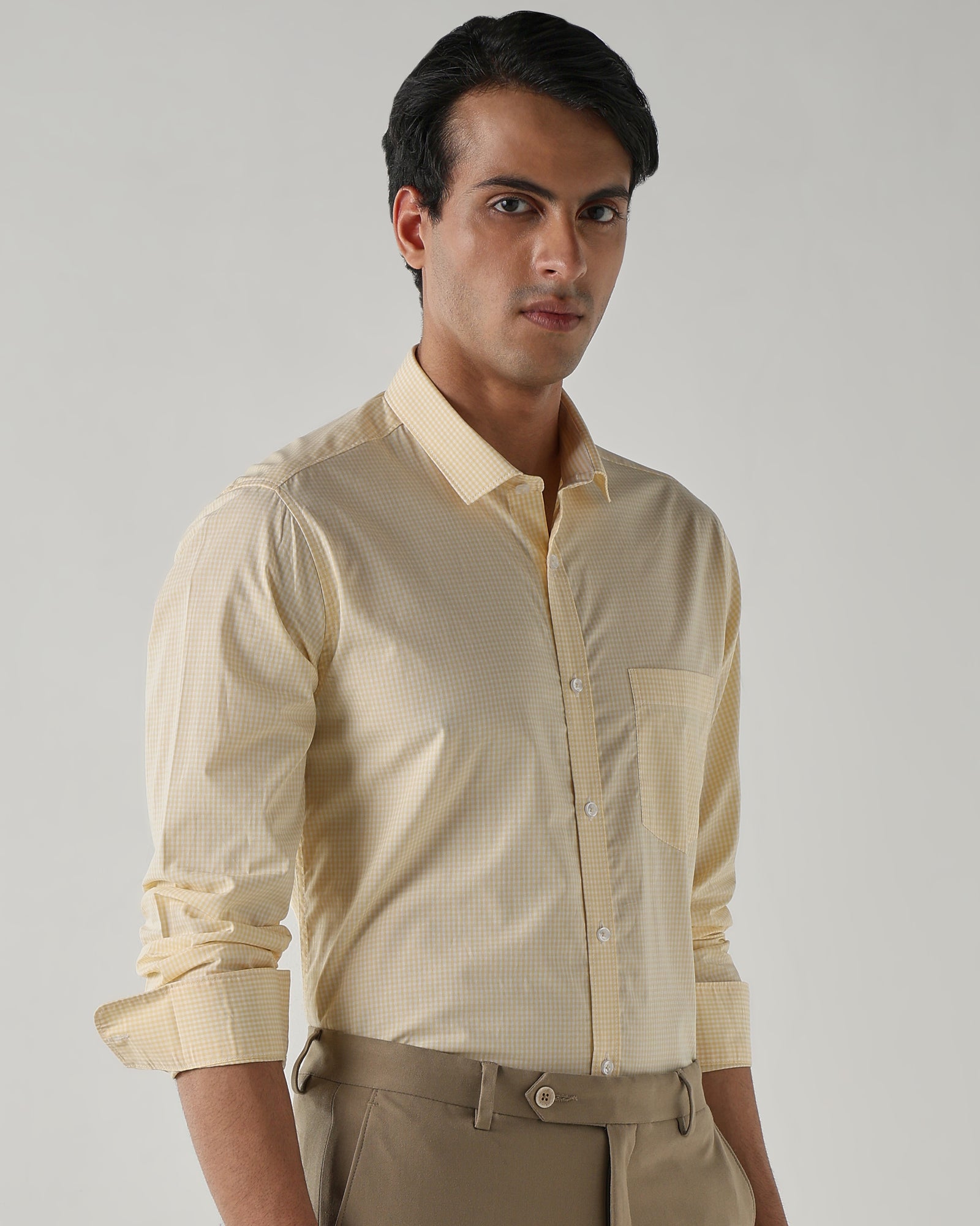 Men Regular Fit Shirt White/Yellow