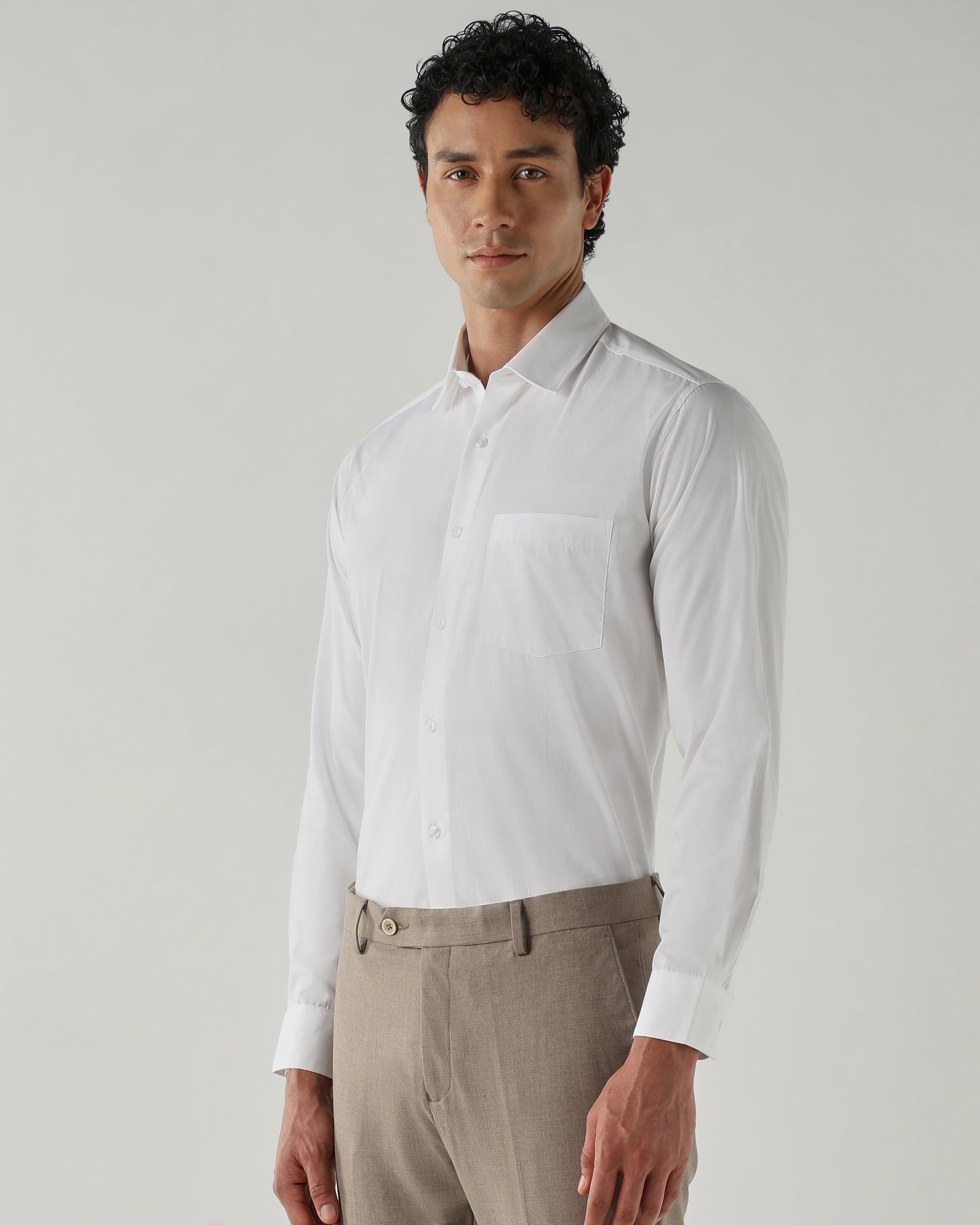 Men Slim Fit Shirts White
