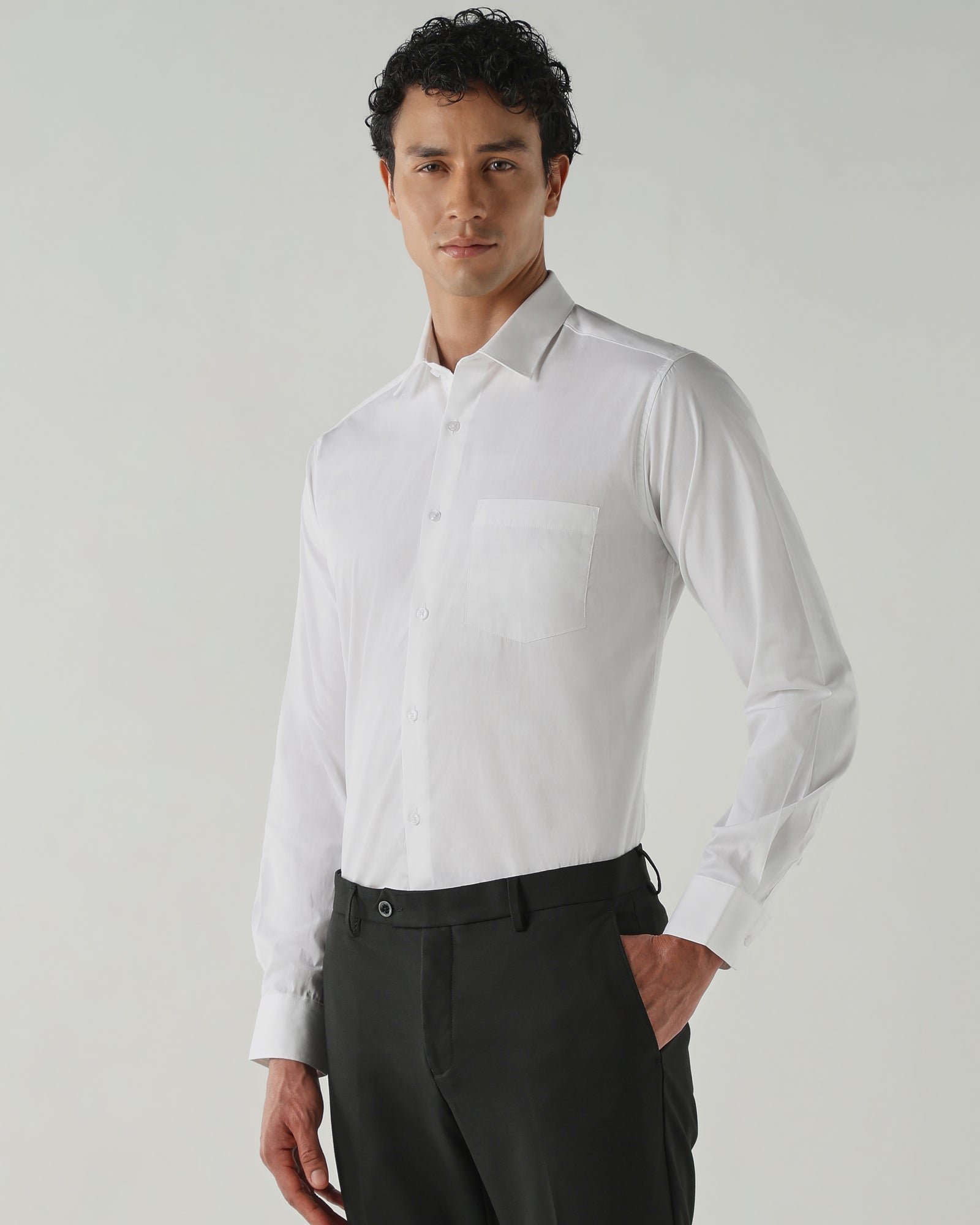 Men Slim Fit Shirts White