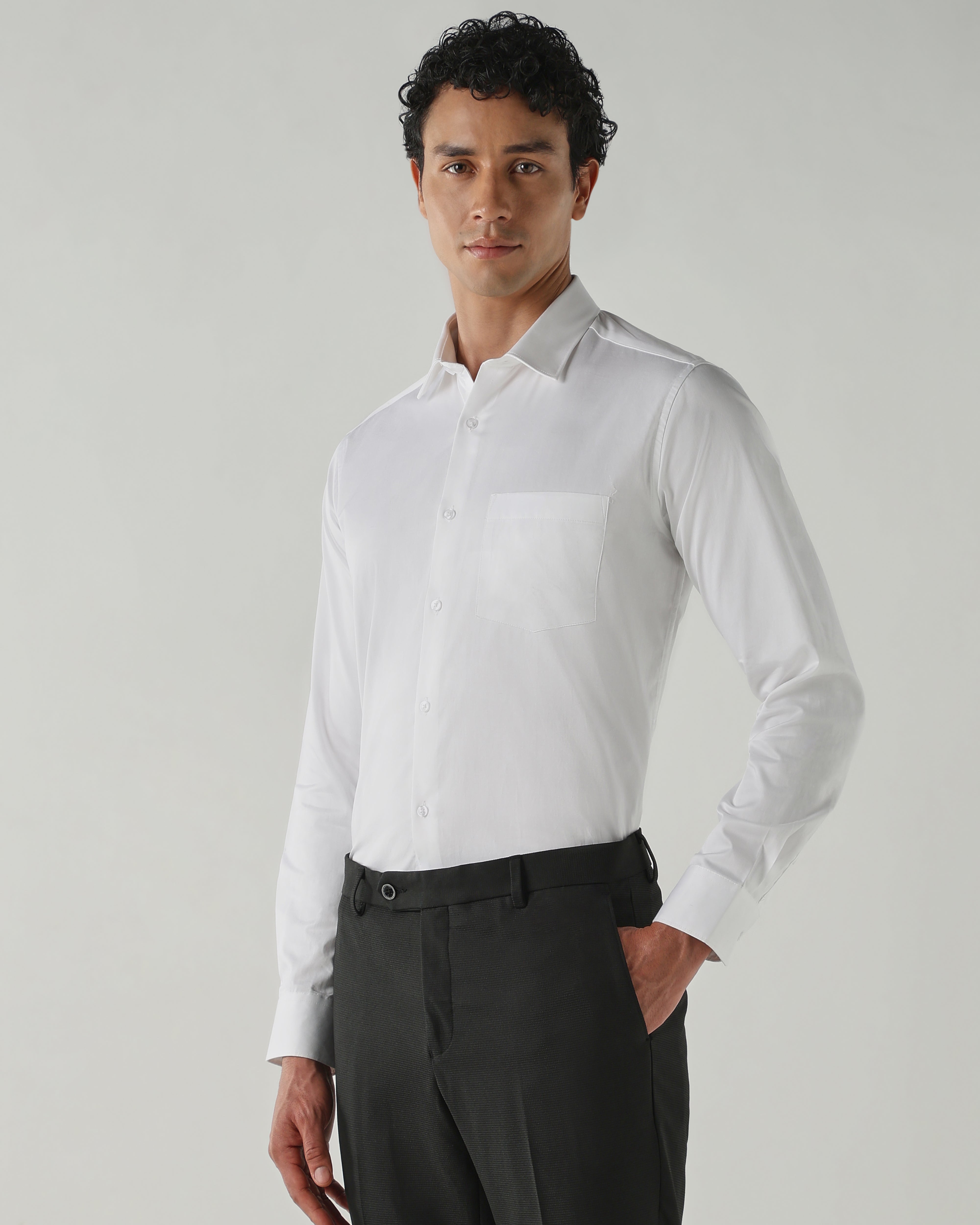 Men Slim Fit Shirts White