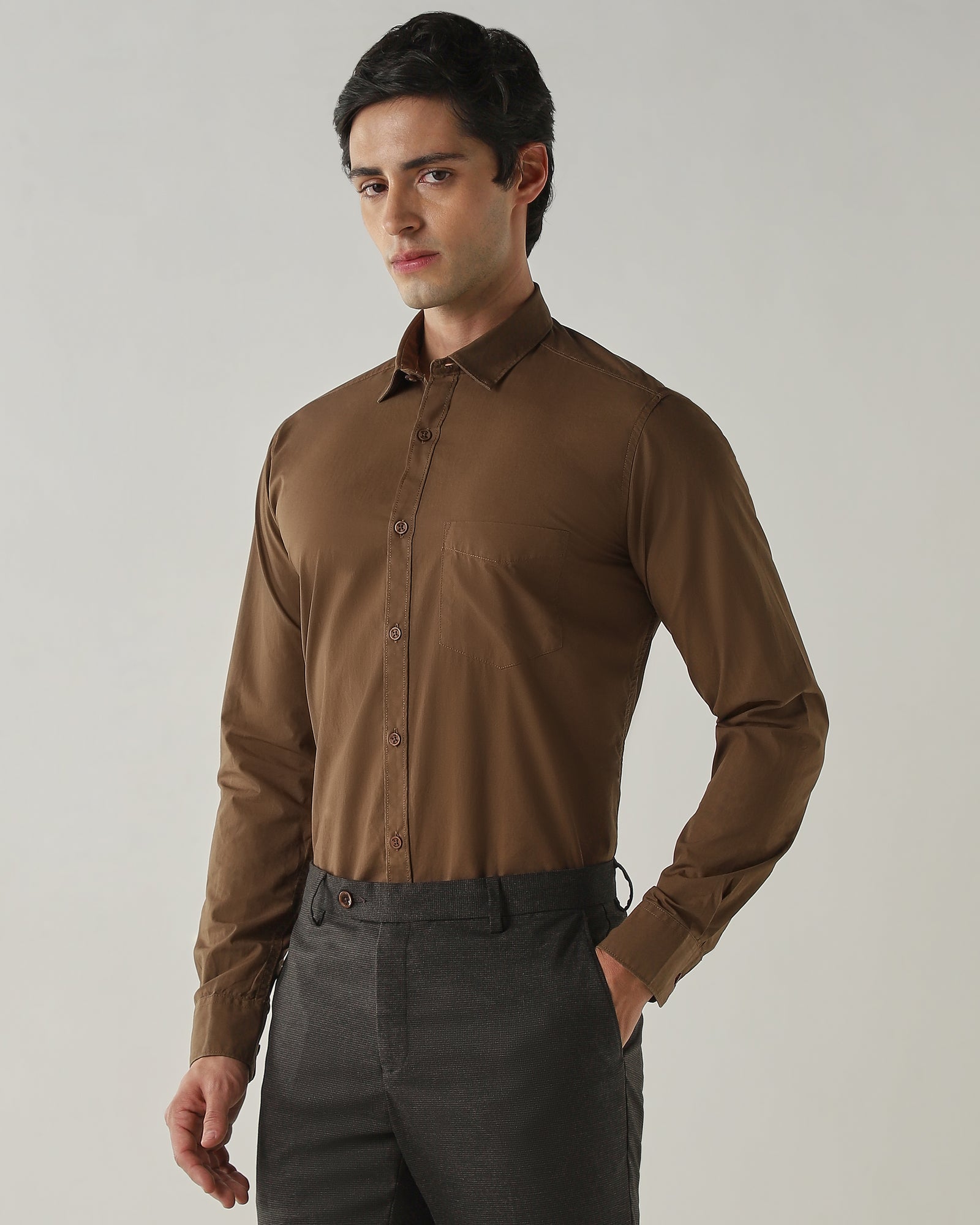Slim Fit Shirt Chocolate