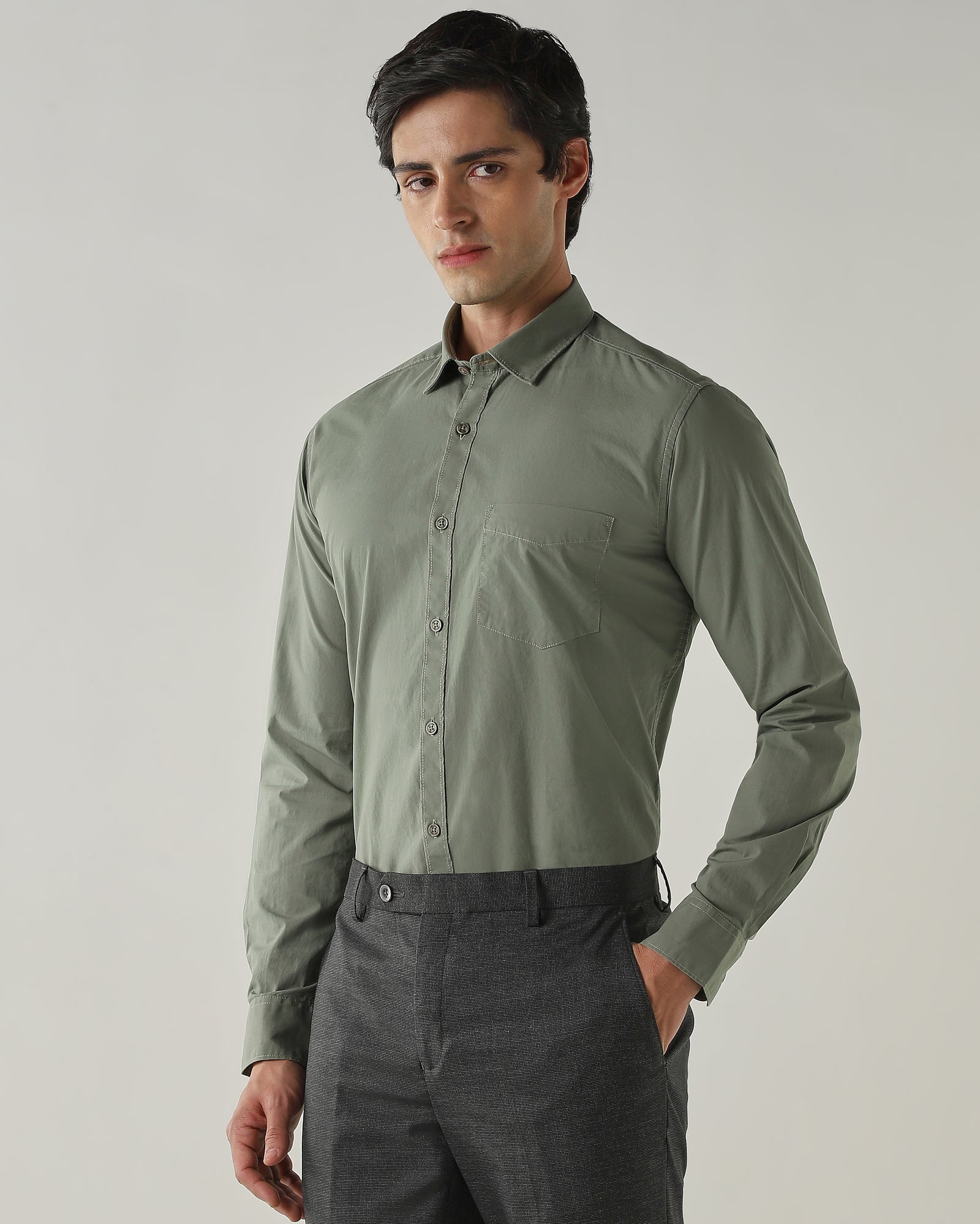 Slim Fit Shirt Olive