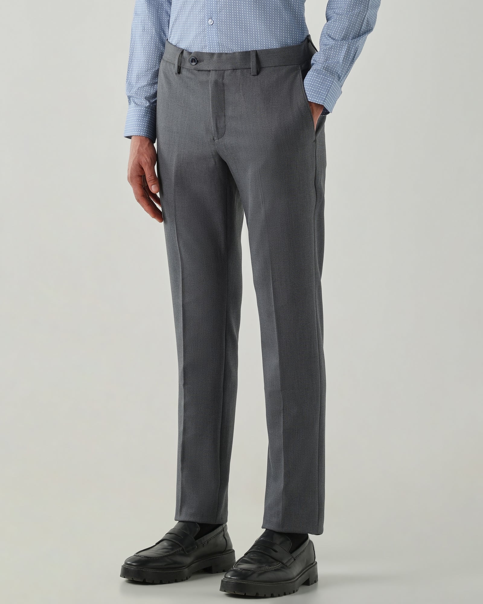 Men Tailor Fit Trousers Dk Grey