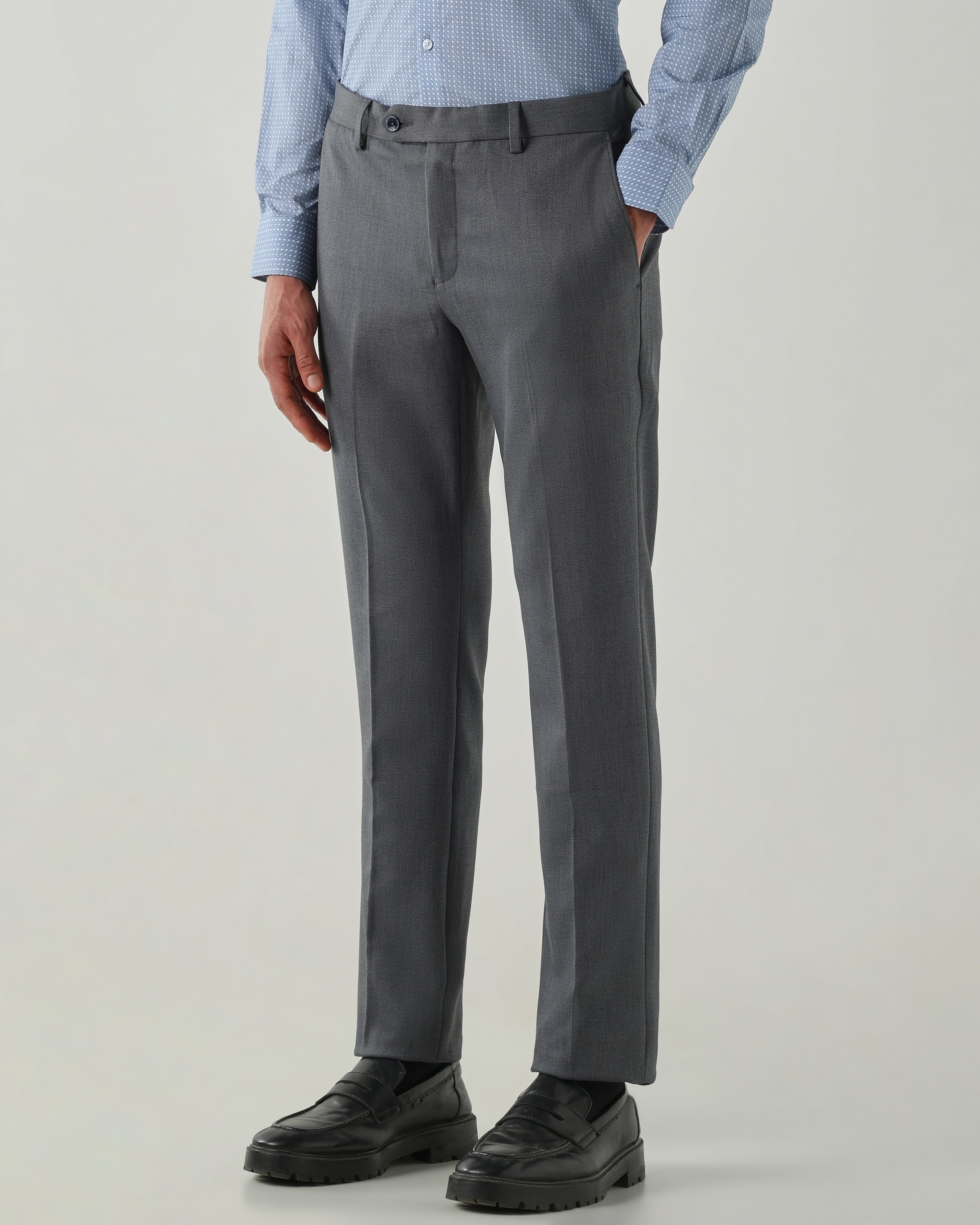 Men Tailor Fit Trousers Dk Grey