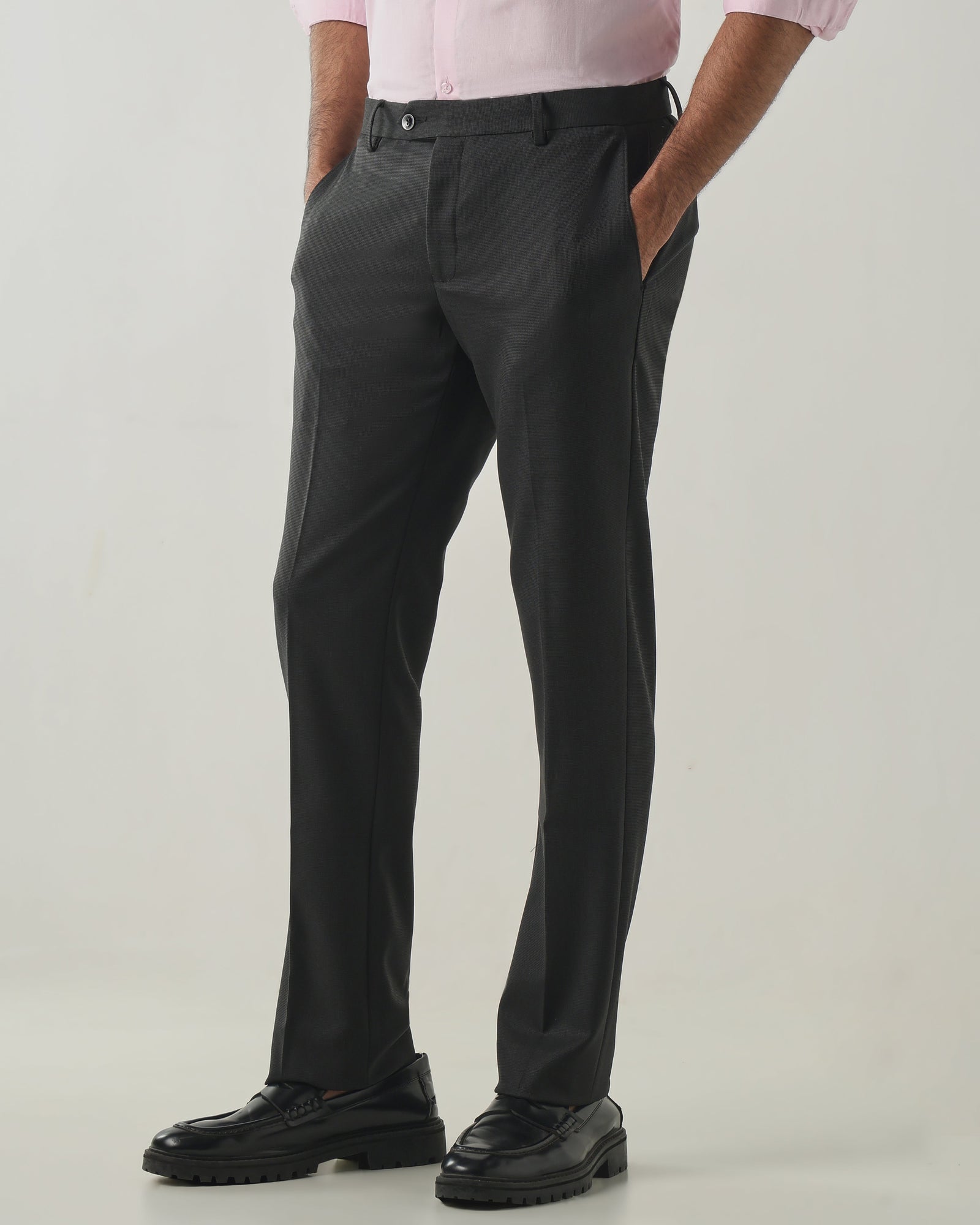 Black Tailor Fit Fashion Formal Trousers