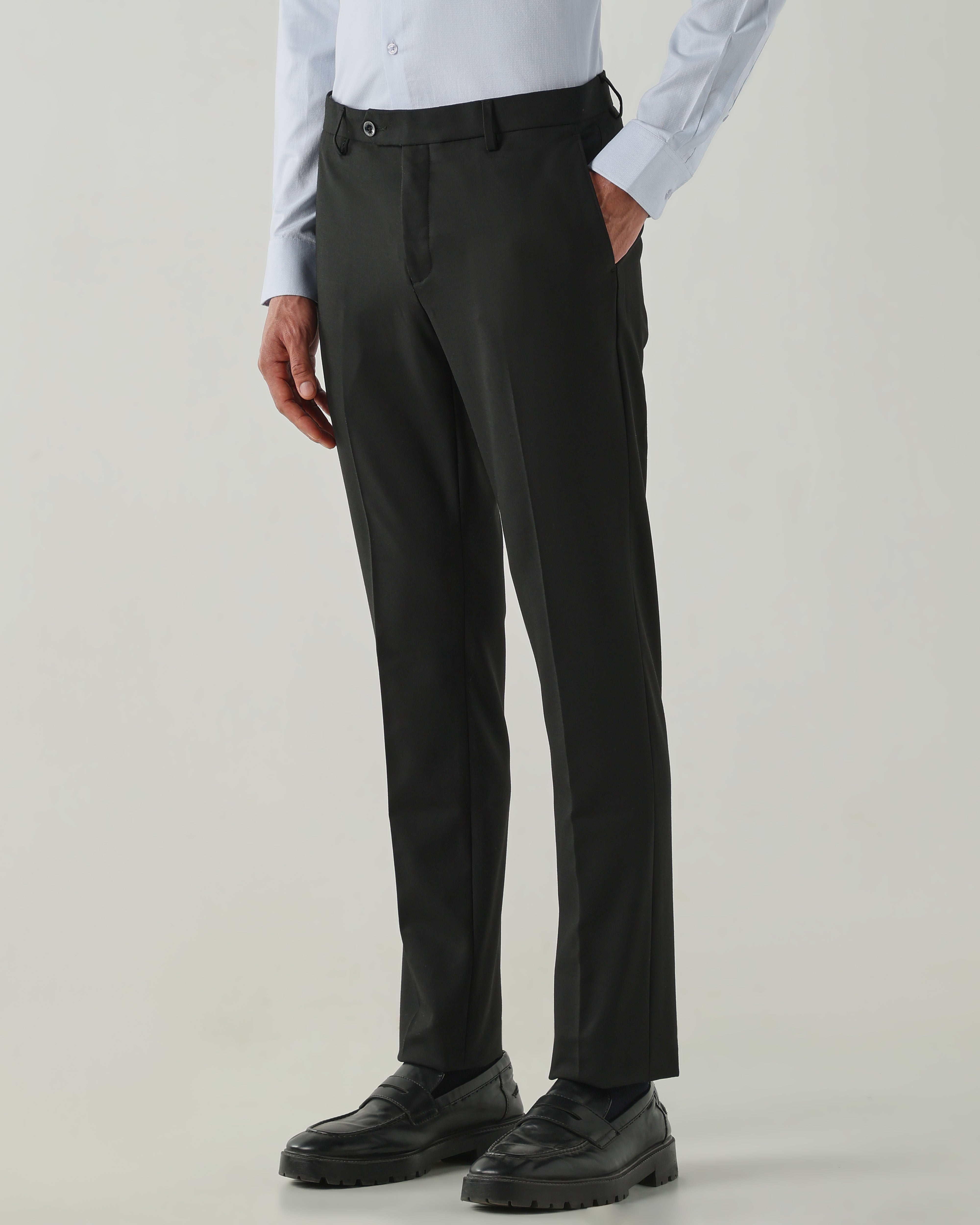 Men Tailor Fit Trousers Black
