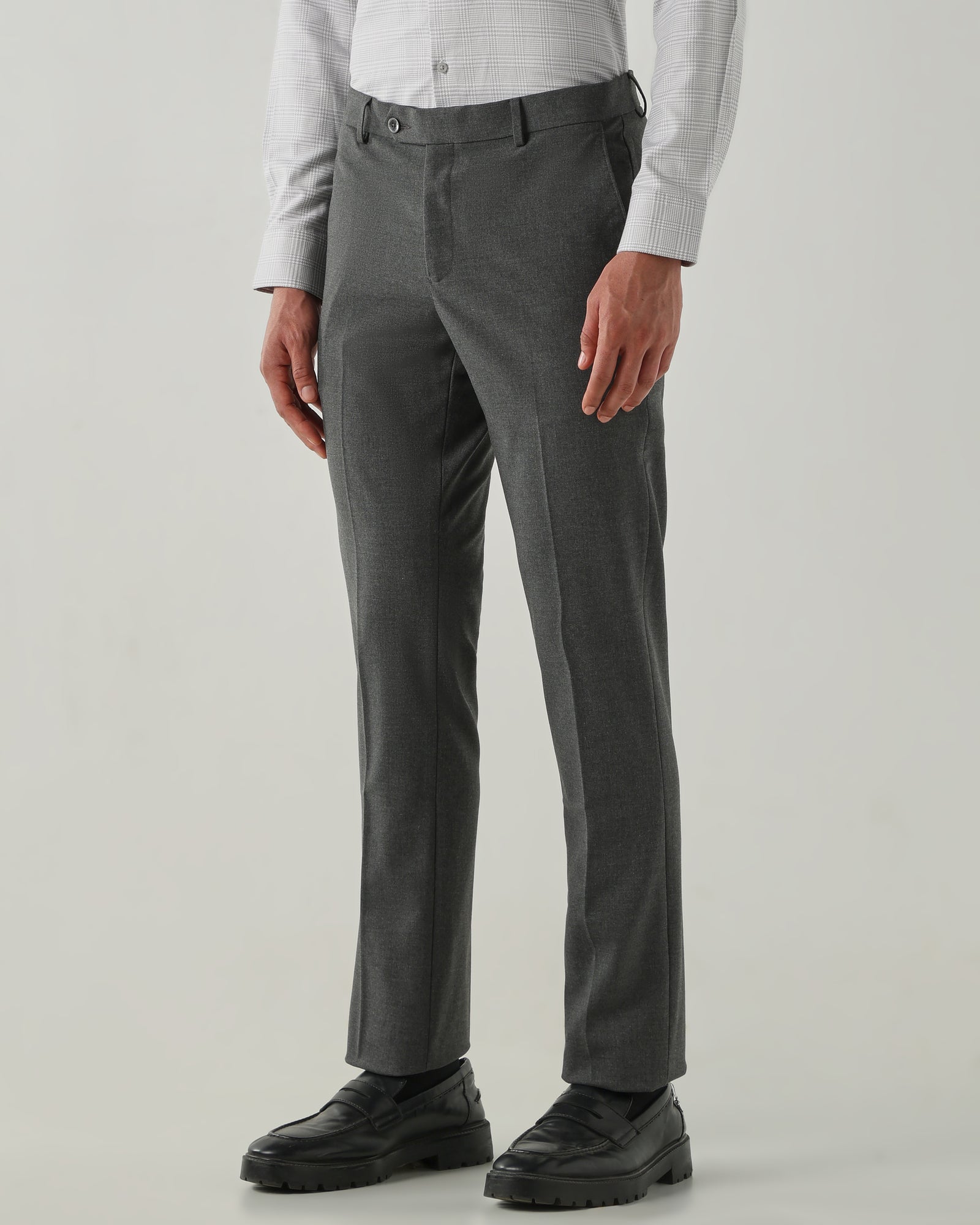 Men Tailor Fit Trousers Coal