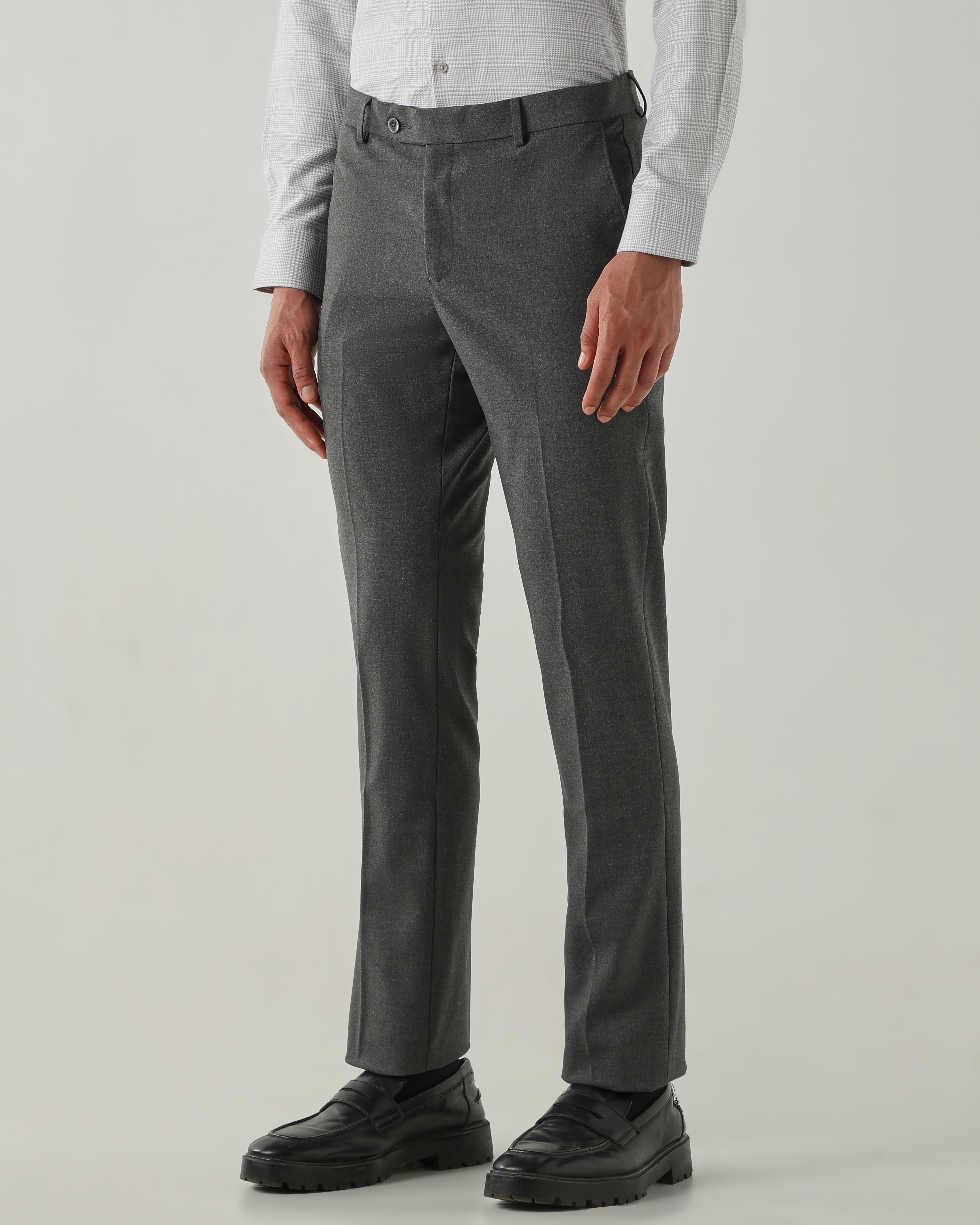 Men Tailor Fit Trousers Coal