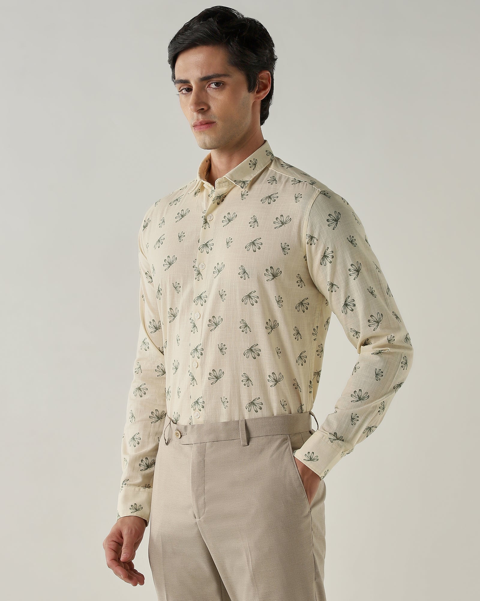 Slim Fit Shirt Cream