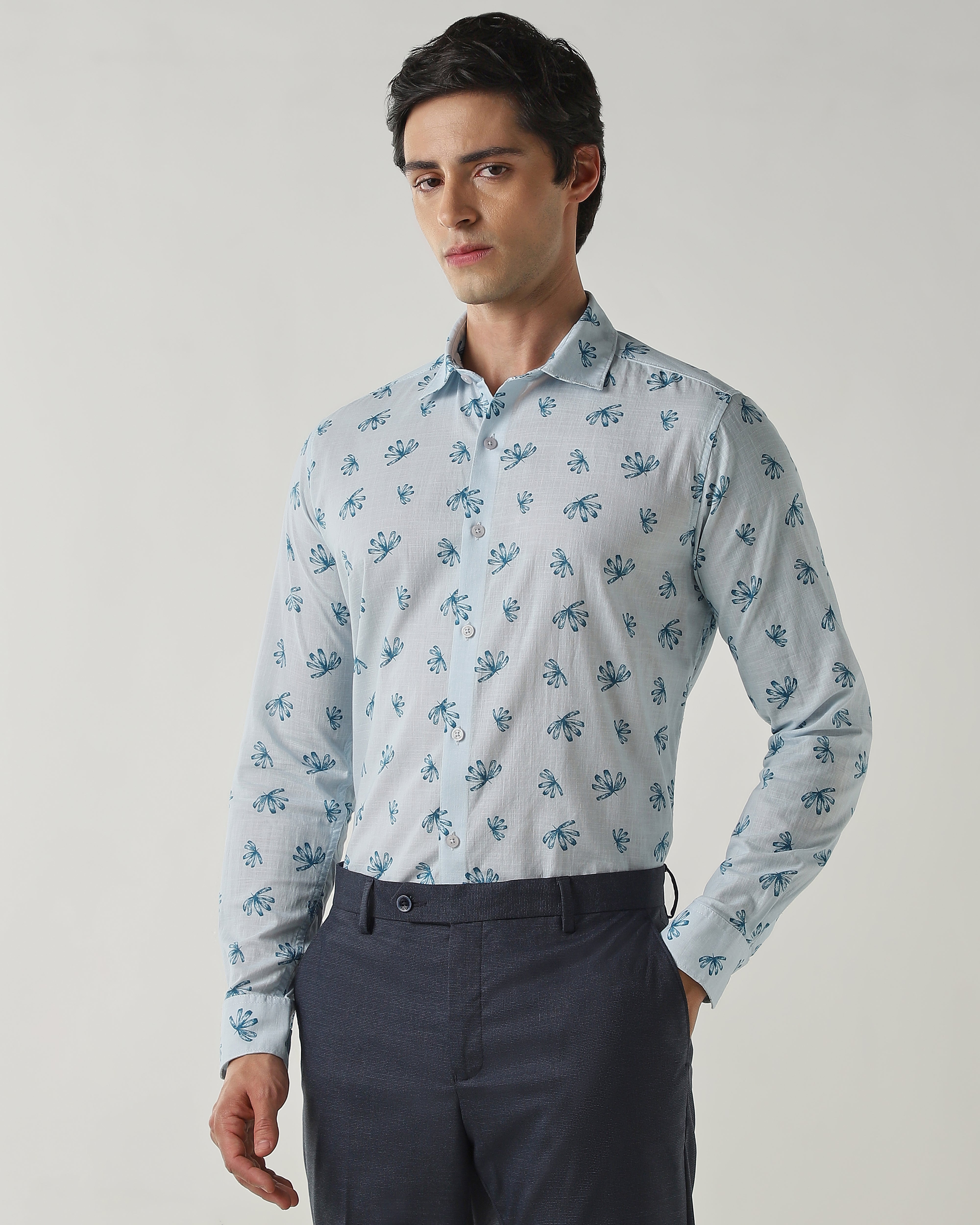 Slim Fit Shirt Powder Blue