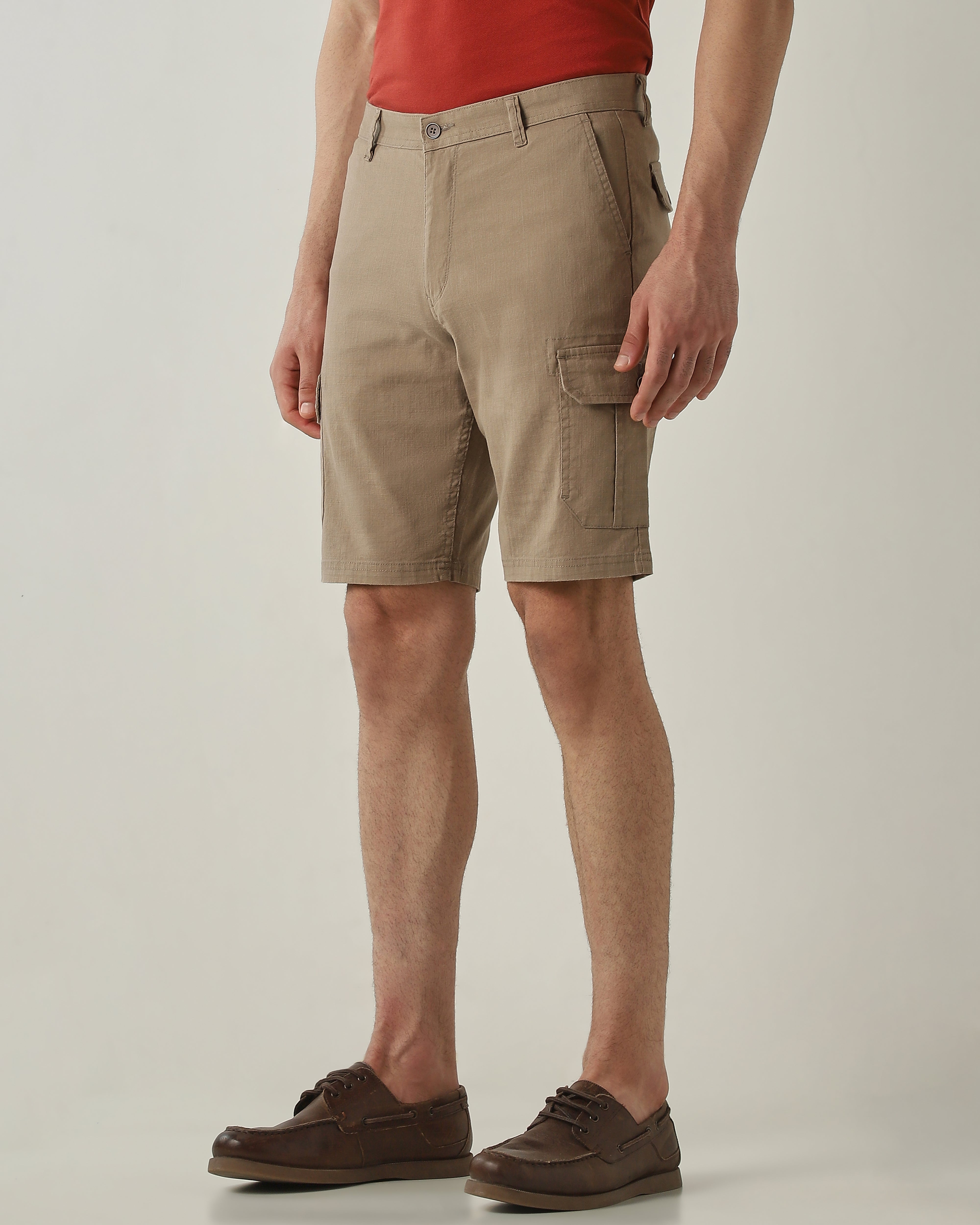 Cargo Short Khaki Regular Fit 100% Cotton