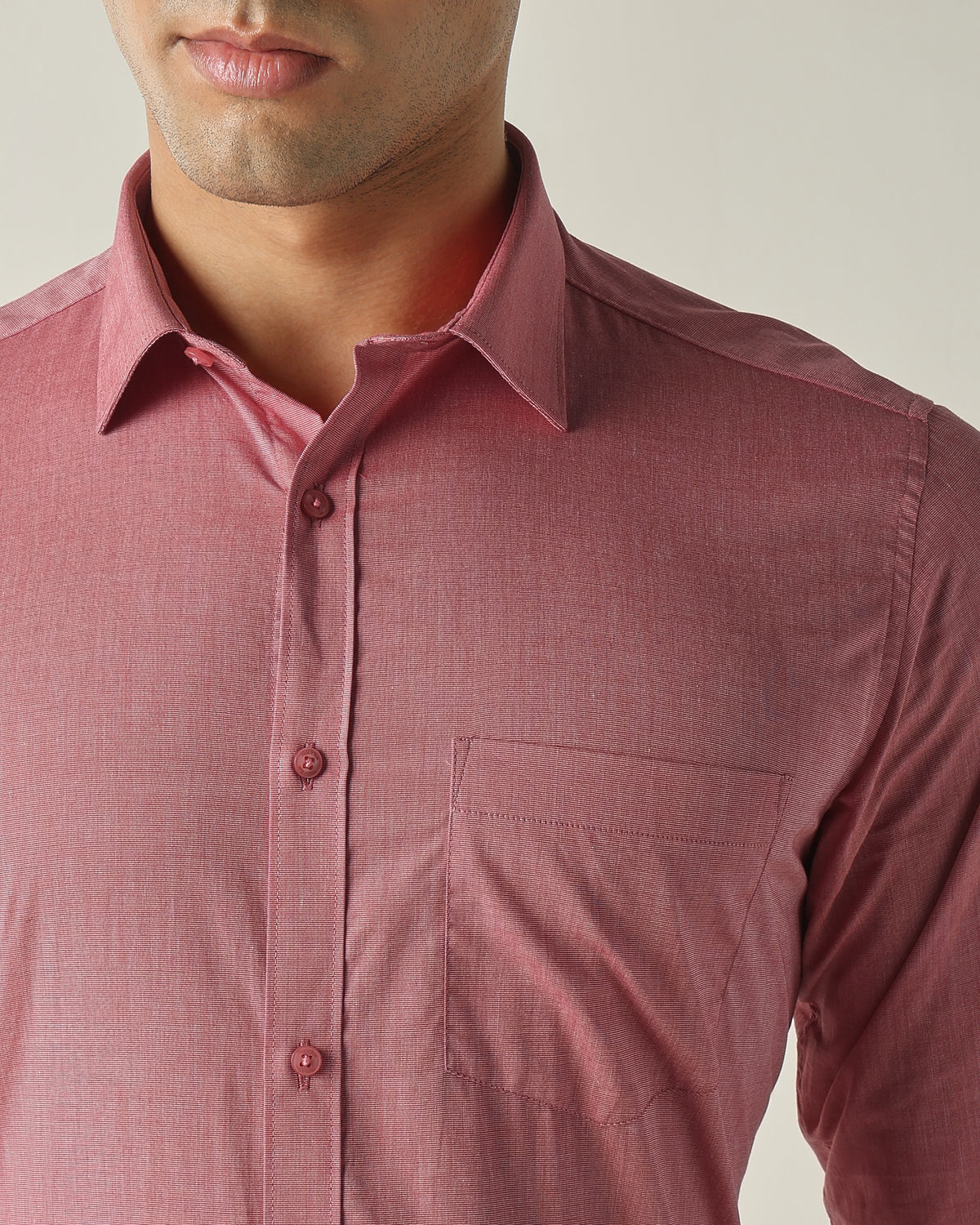 Men's Pure Cotton Fil-A-Fil Slim Fit Full Sleeve Formal Shirt - Red