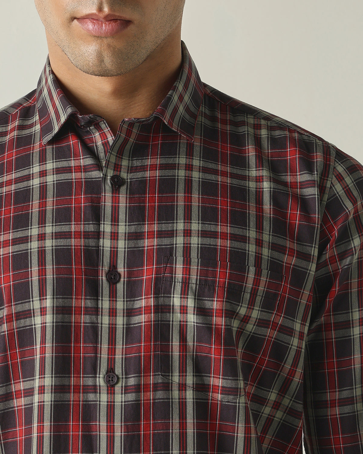 Men's Pure Cotton Checks Slim Fit Full Sleeve Casual Shirt - Blue