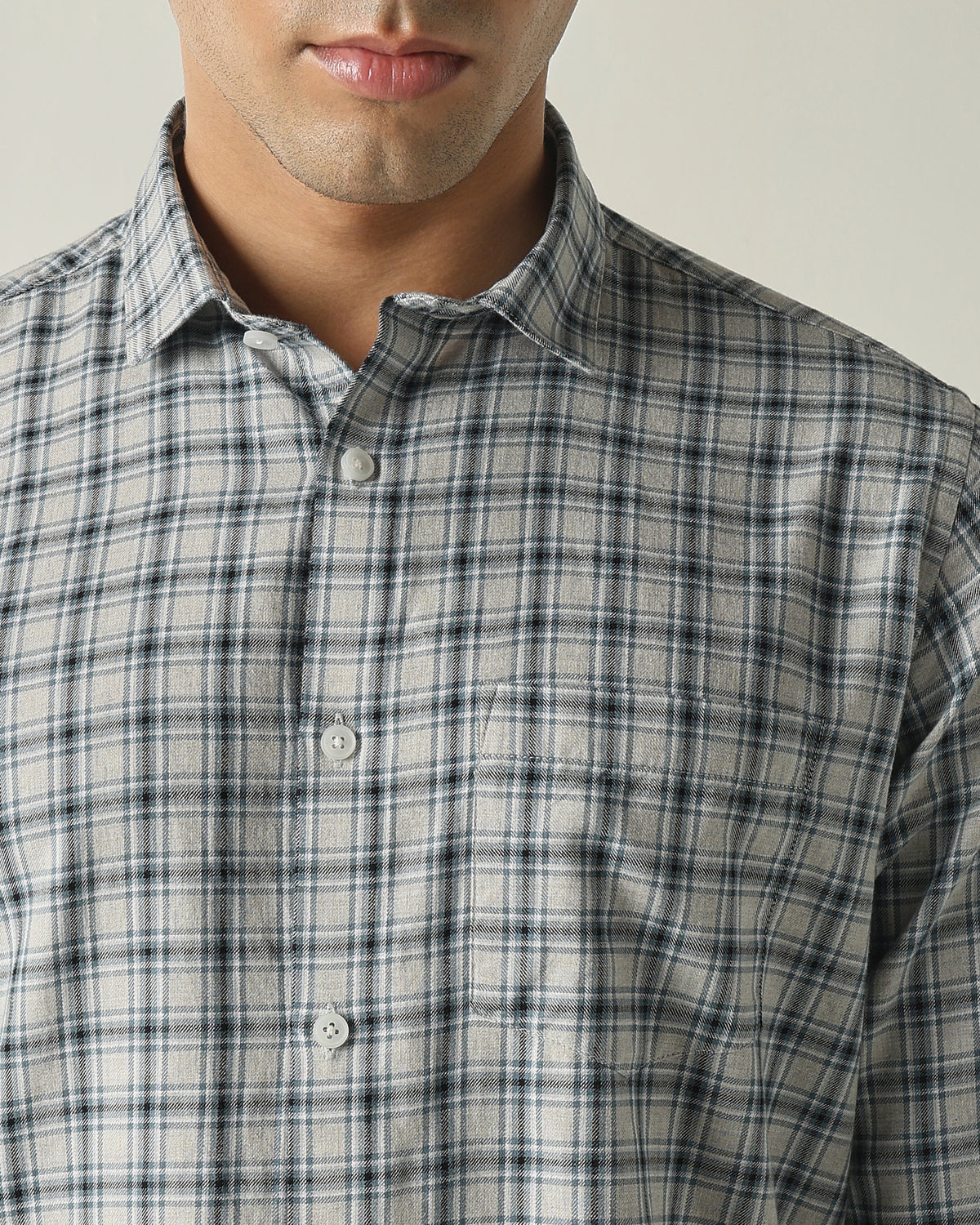 Men's Pure Cotton Checks Slim Fit Full Sleeve Casual Shirt - Turquoise