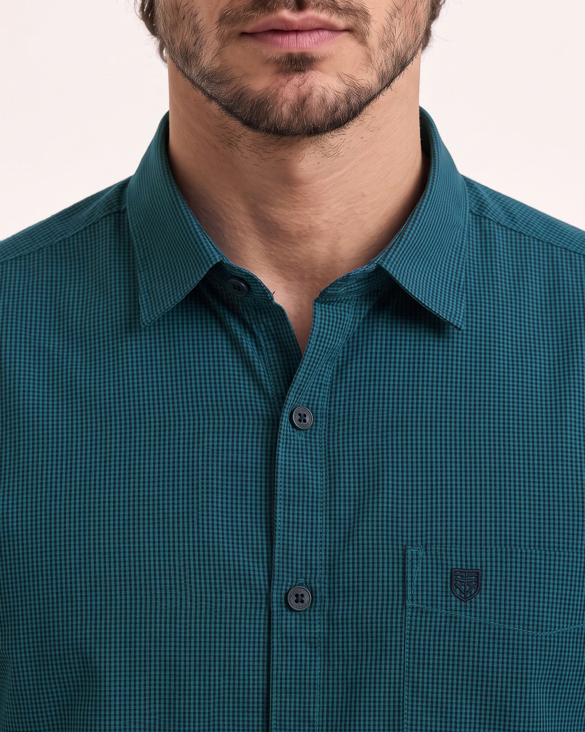 Men's Pure Cotton Checks Regular Fit Full Sleeve Casual Shirt - Blue