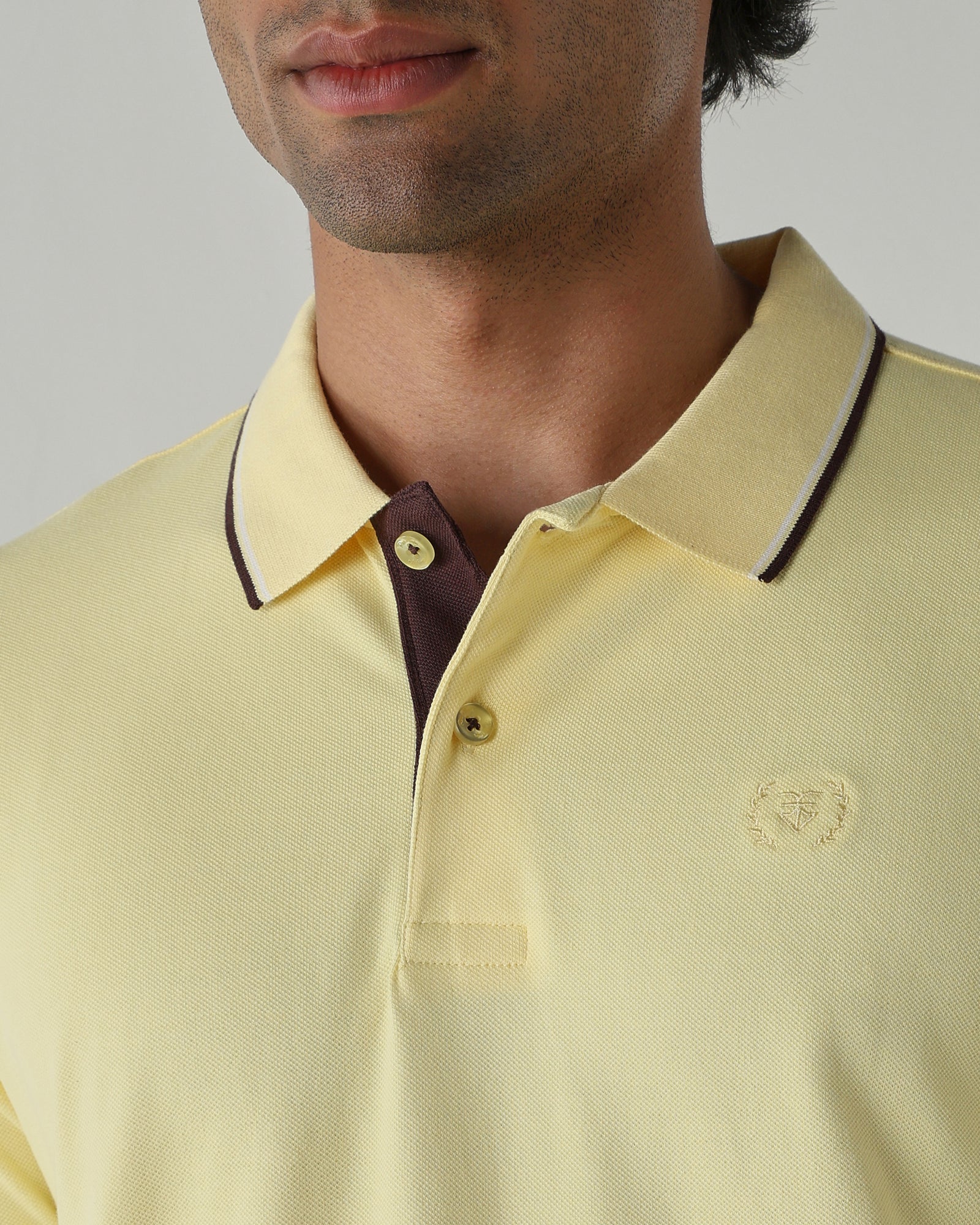 Topwear Premium Pique Knit Fabric T-Shirts – Light Yellow