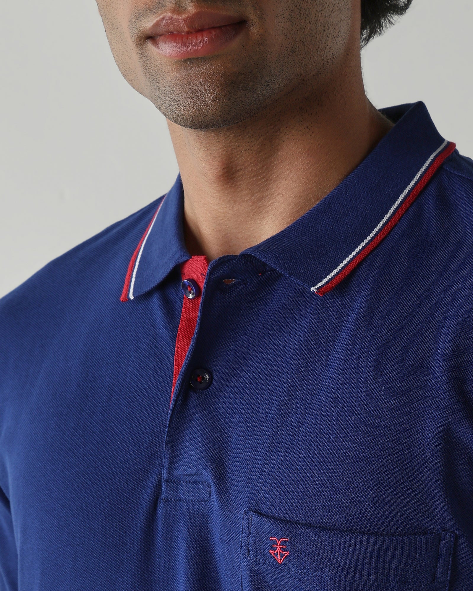 Topwear Premium Pique Knit Fabric T-Shirts – Navy