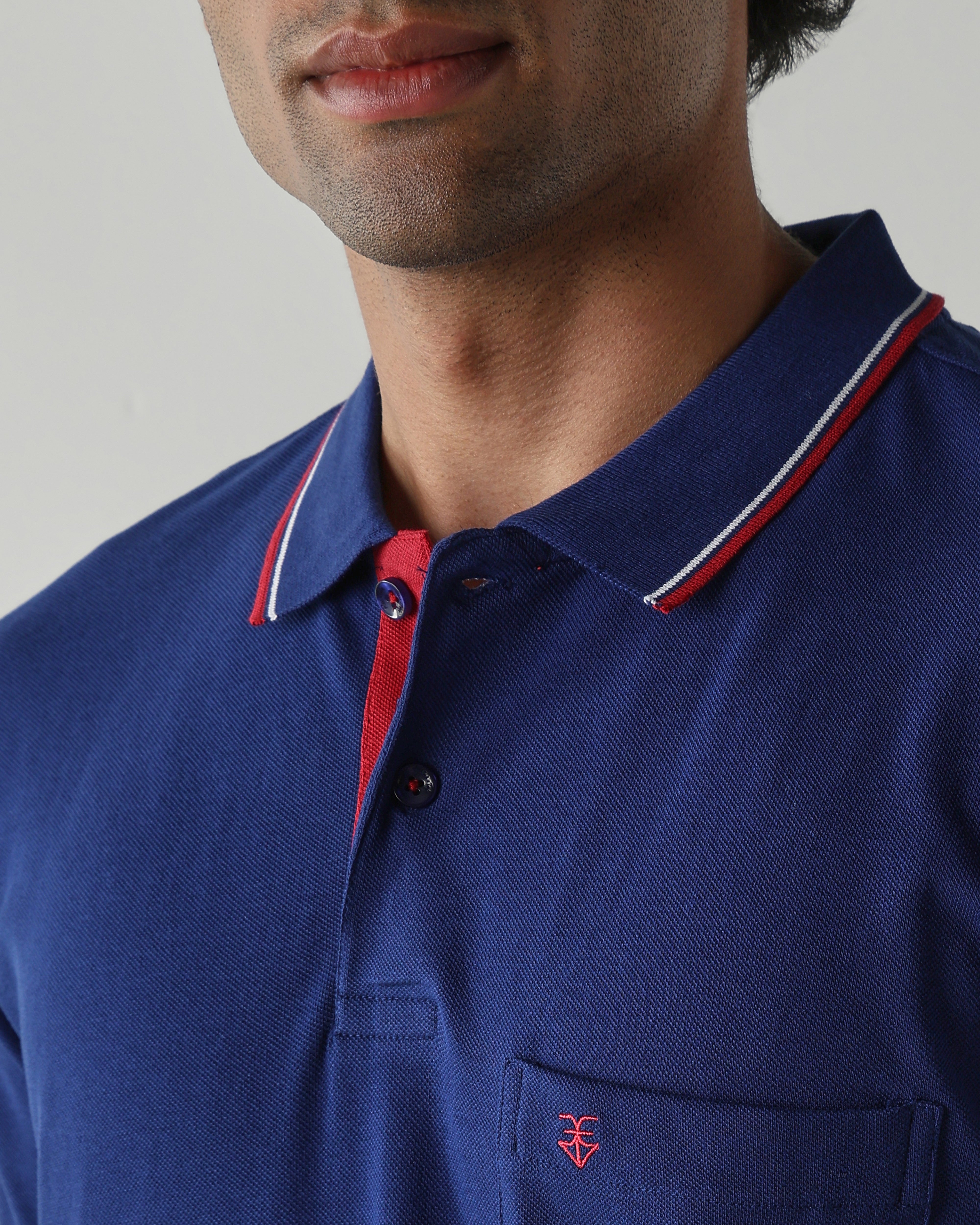 Topwear Premium Pique Knit Fabric T-Shirts – Navy