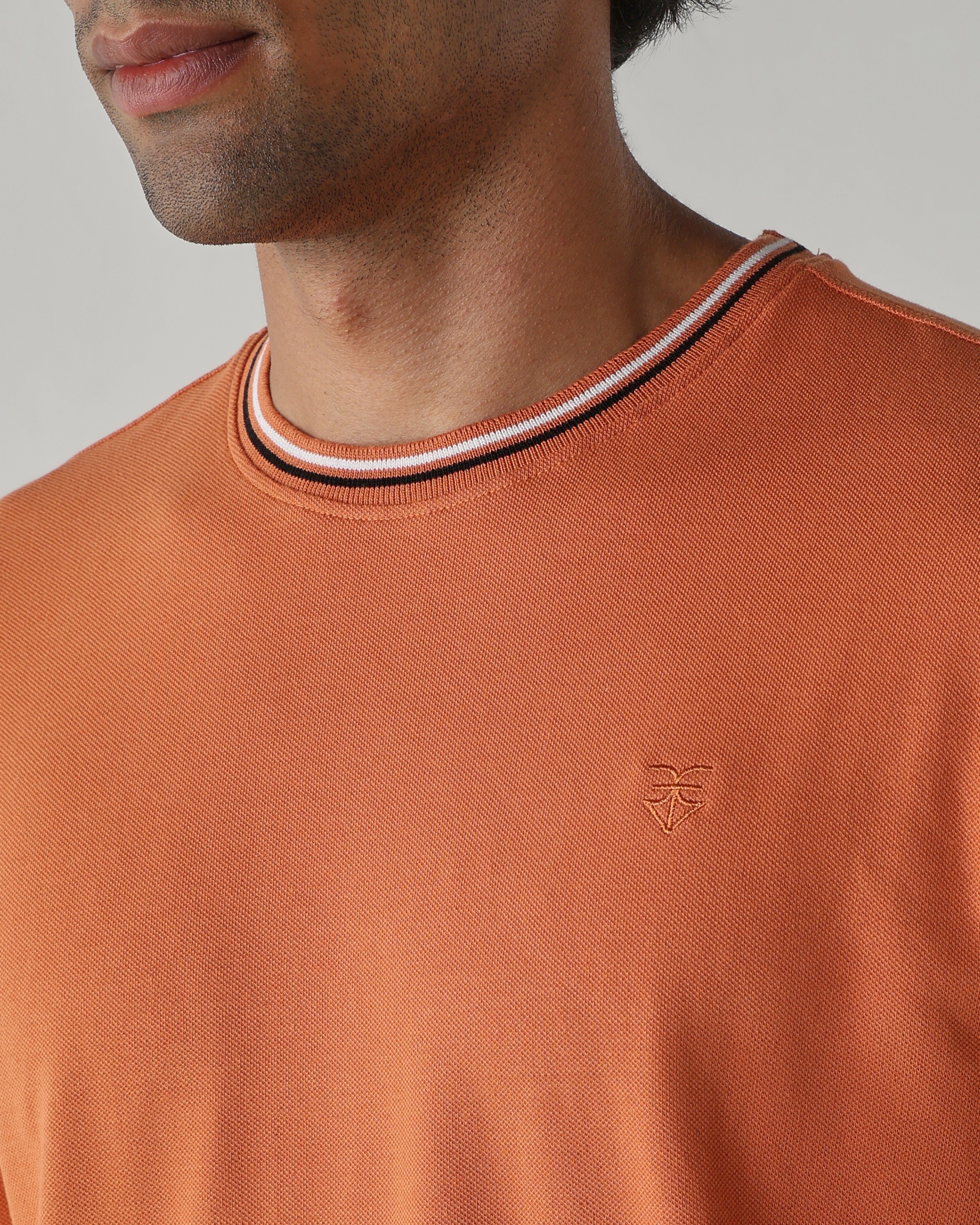 Topwear Premium Pique Knit Fabric T-Shirts – Apricot