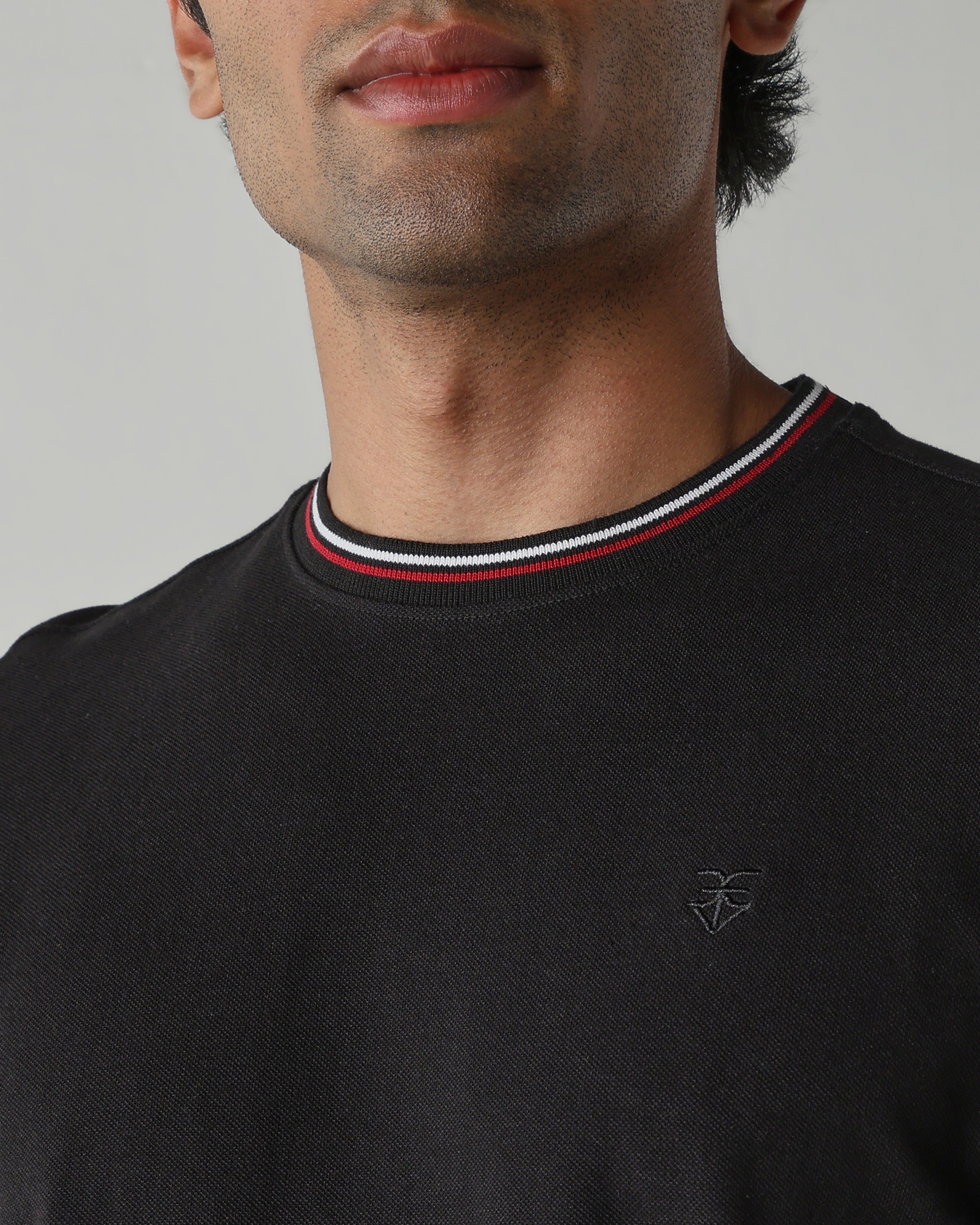 Topwear Premium Pique Knit Fabric T-Shirts – Black