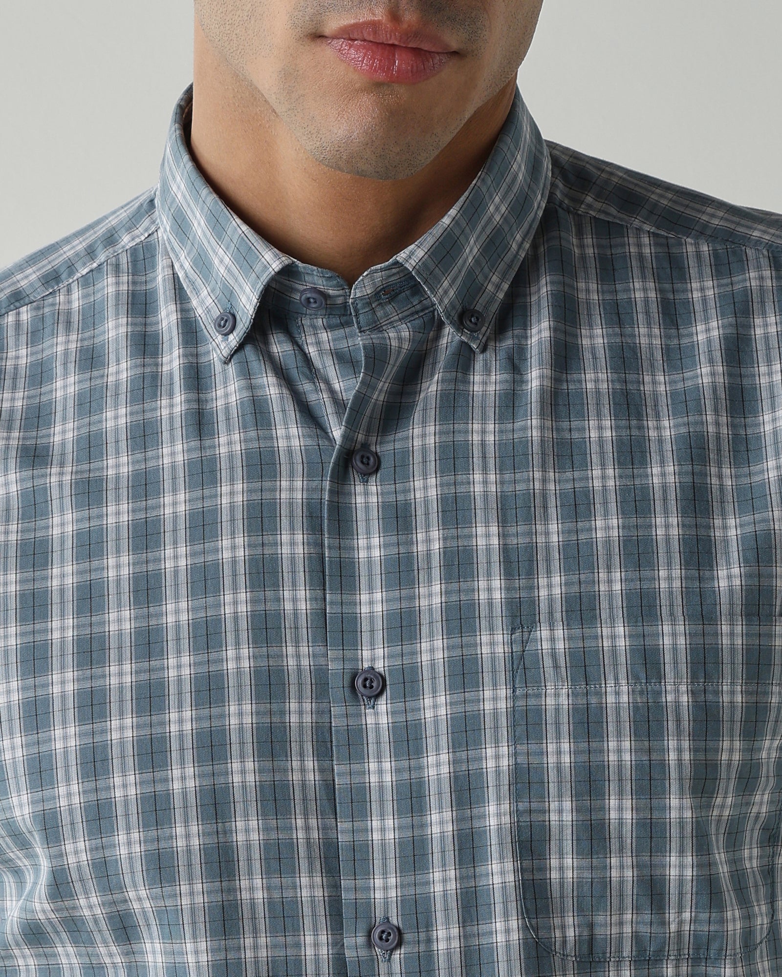 Teal Pure Cotton Shirts for Men | Slim Fit Luxury Wear