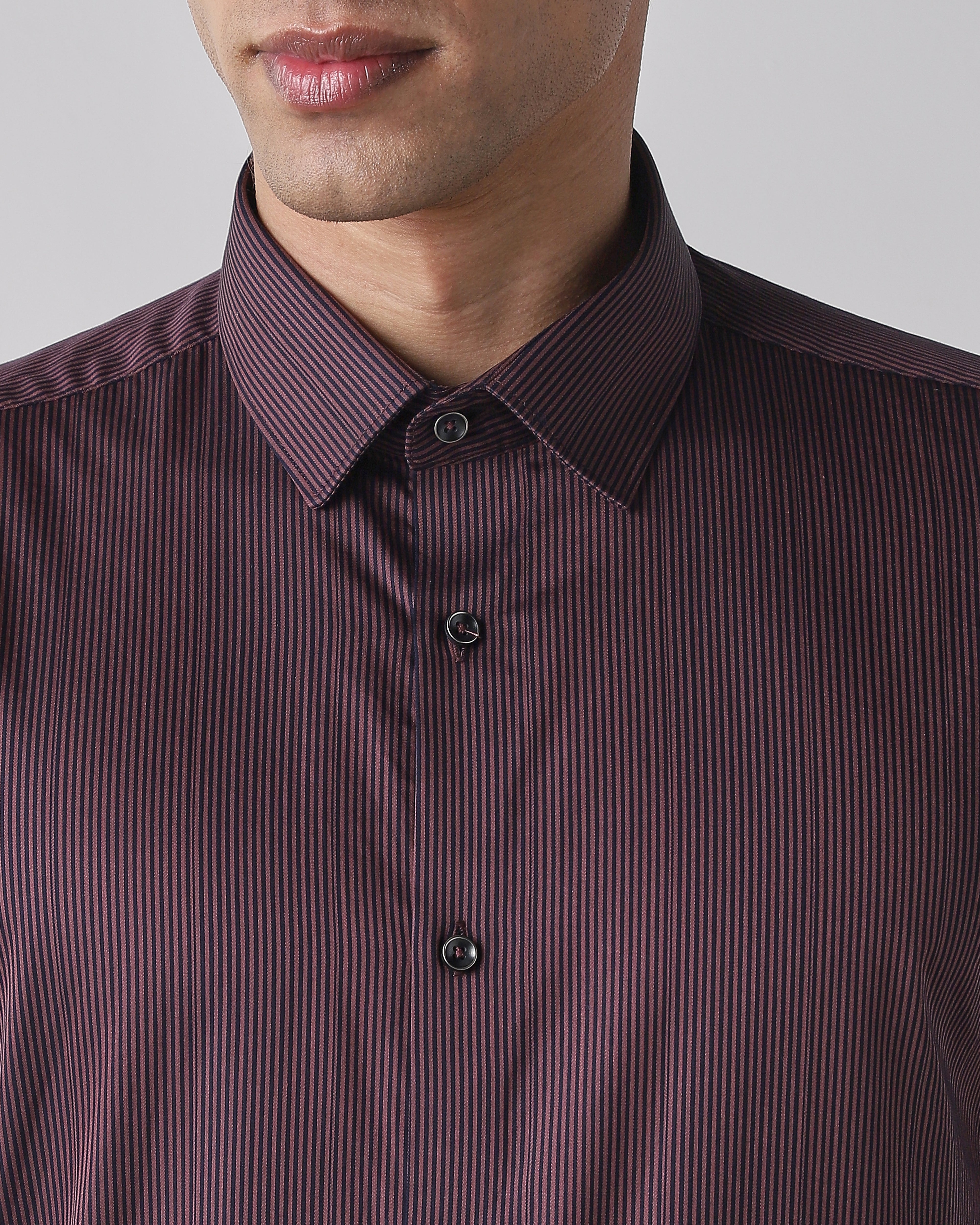 Burgundy 100% Cotton Regular Fit Shirt