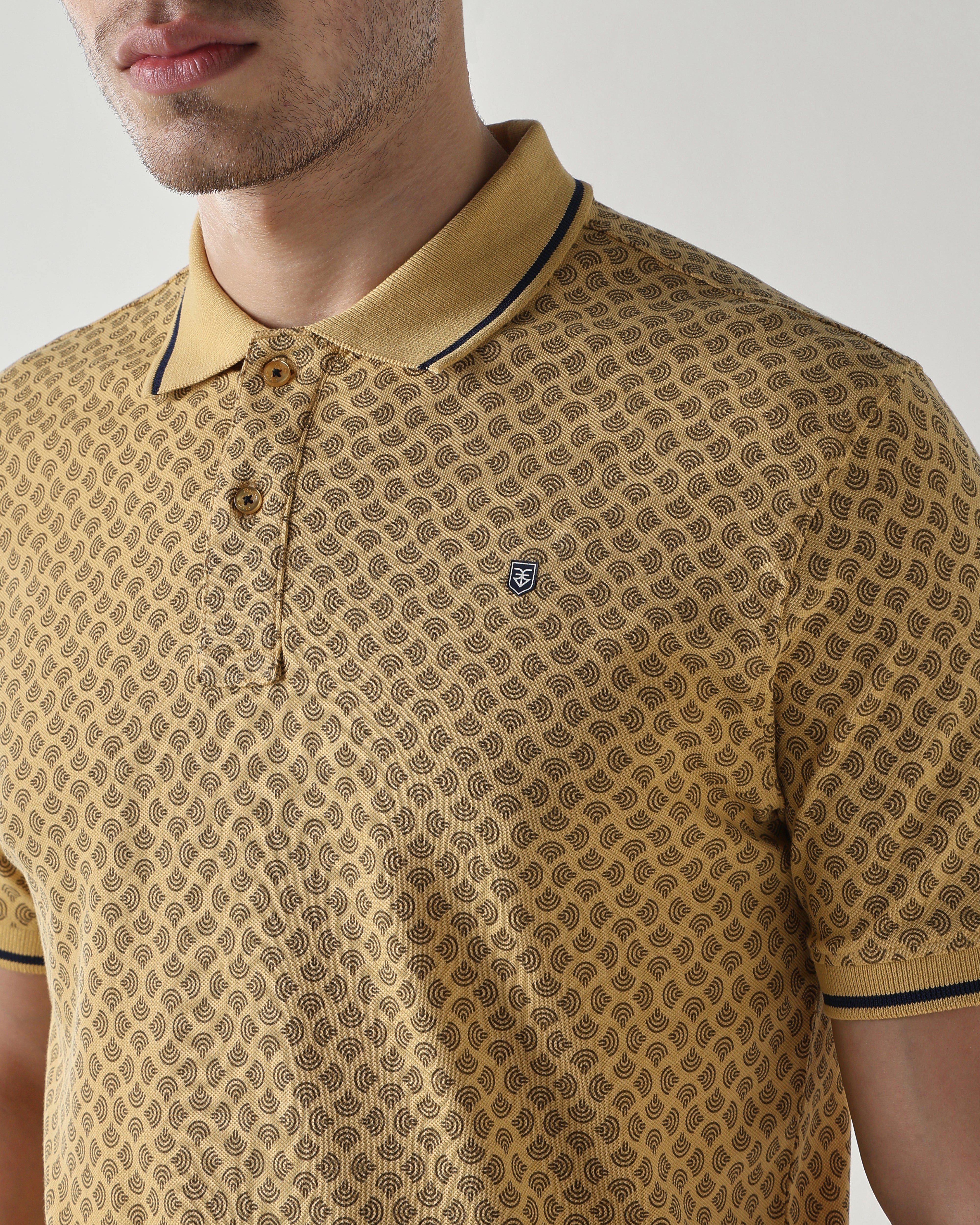 Men Regular Fit T-Shirt New Wheat