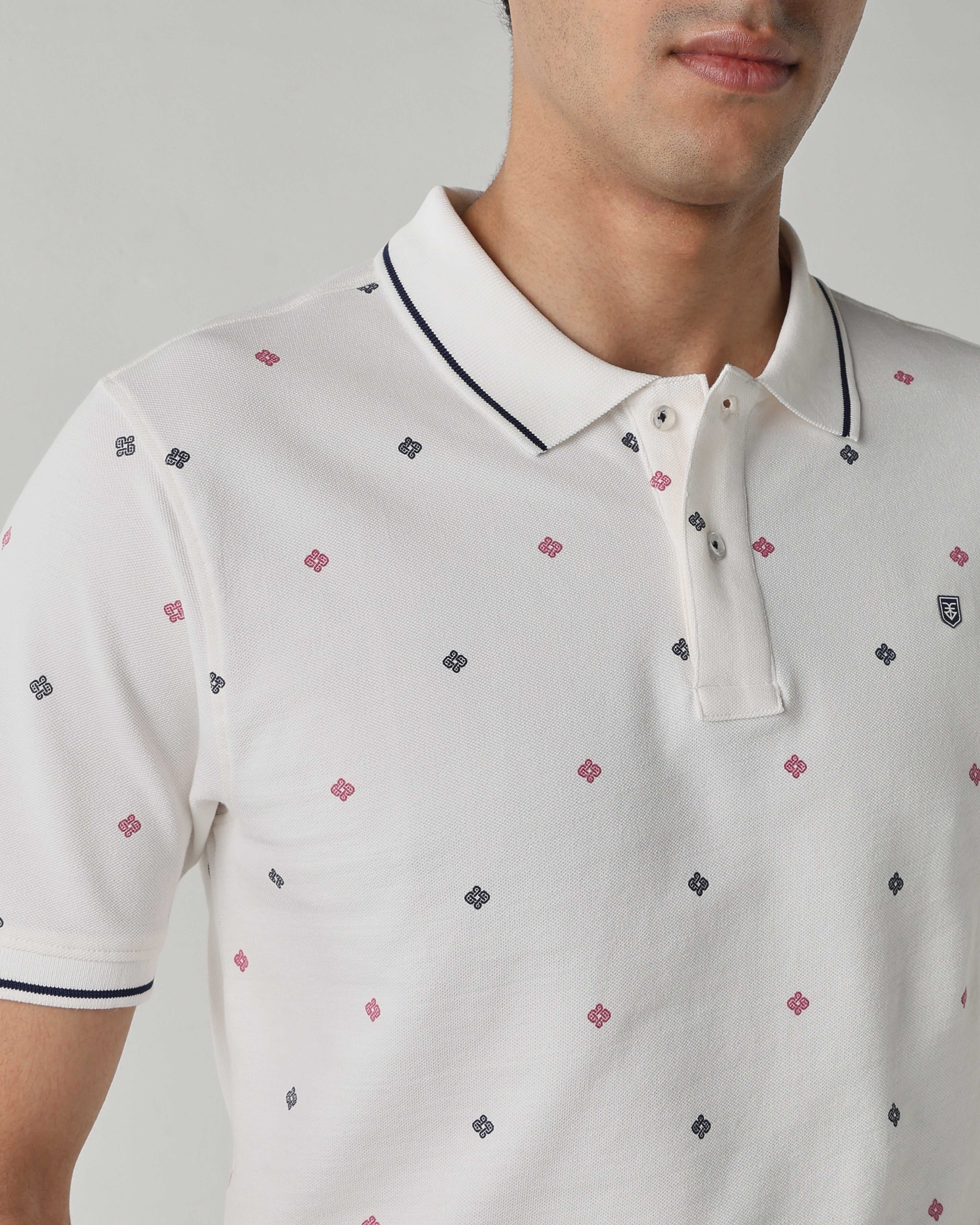 Men Regular Fit T-Shirt Star White