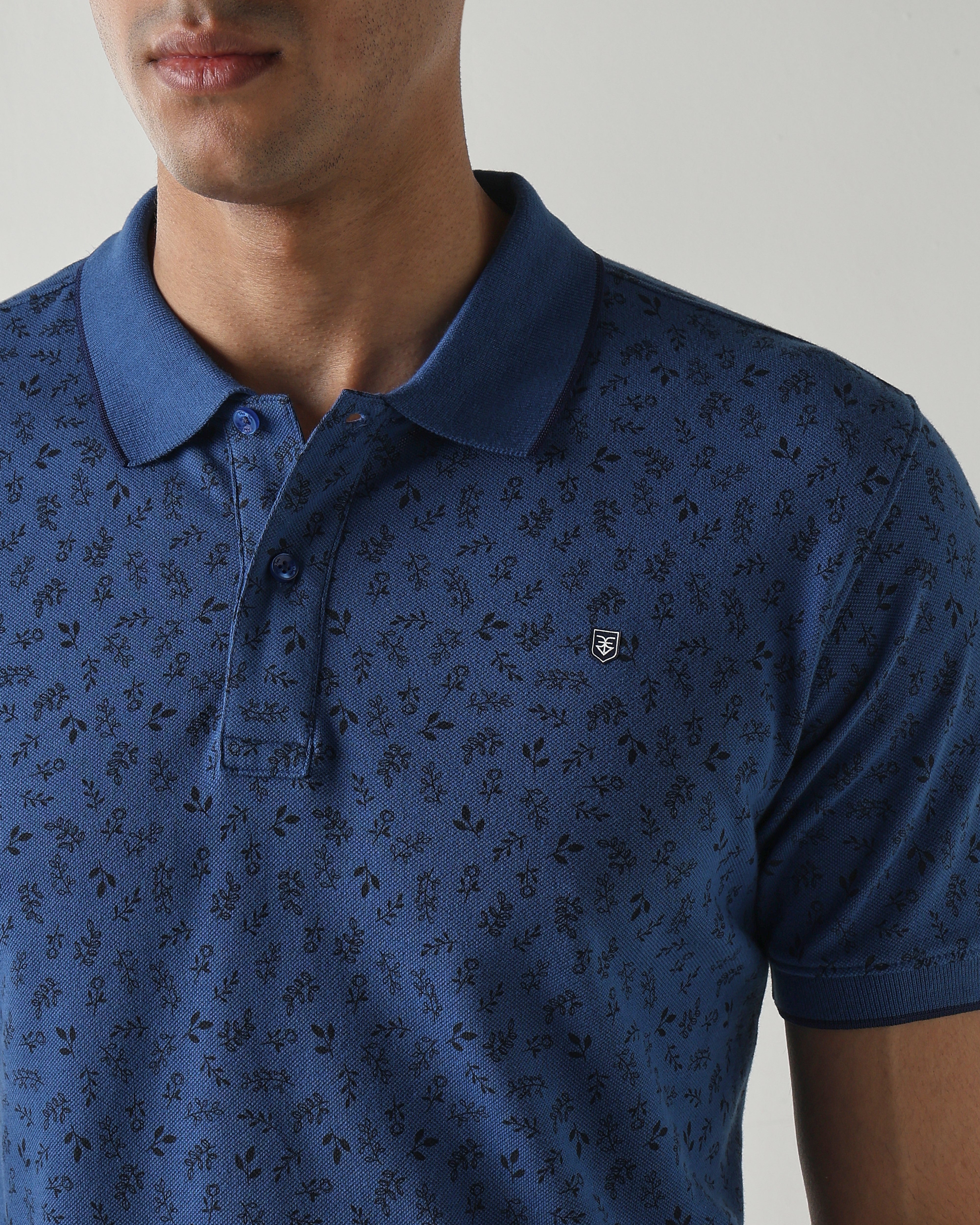 Men Regular Fit T-Shirt Dark Blue