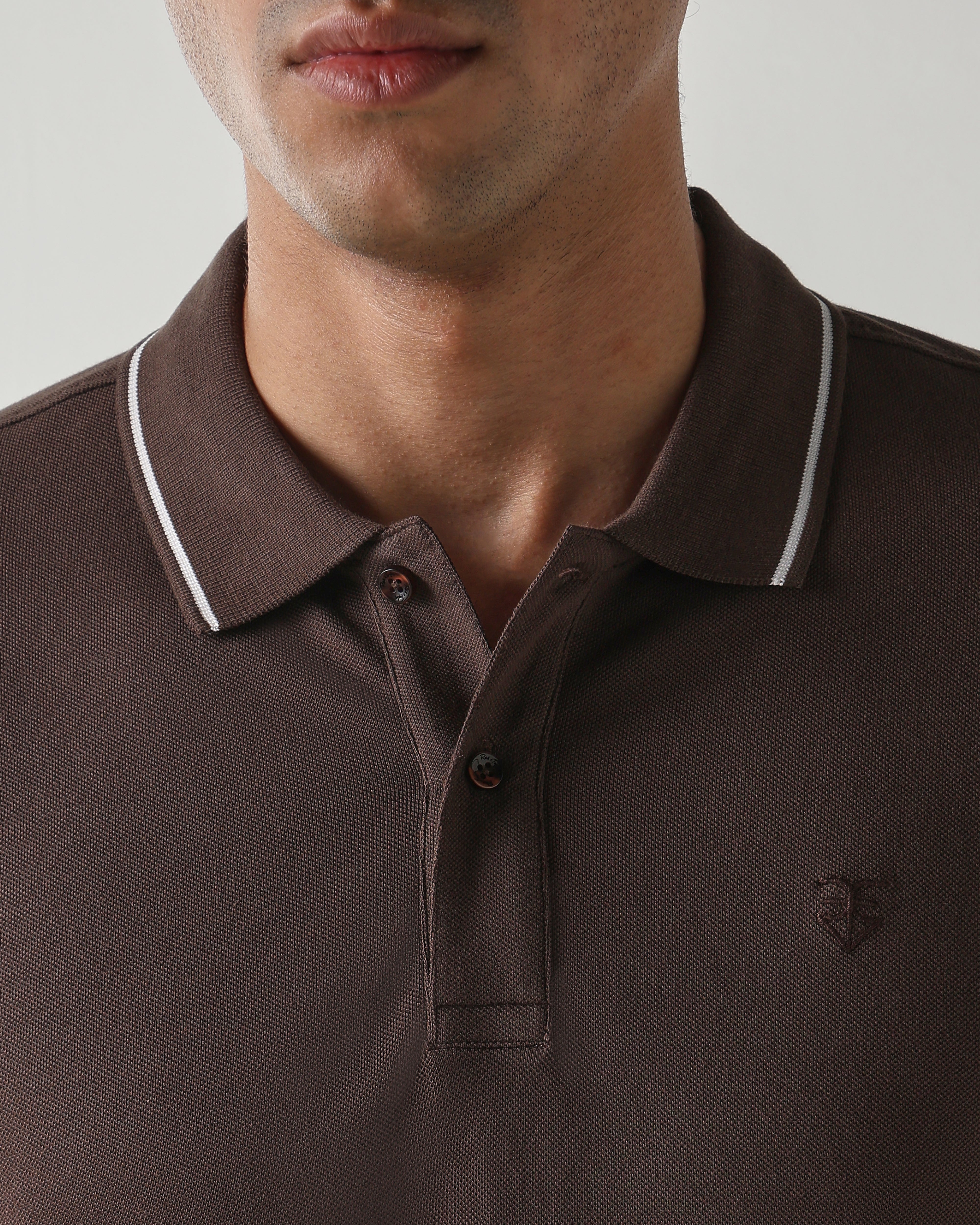 Men Regular Fit T-Shirt Chocolate Brown