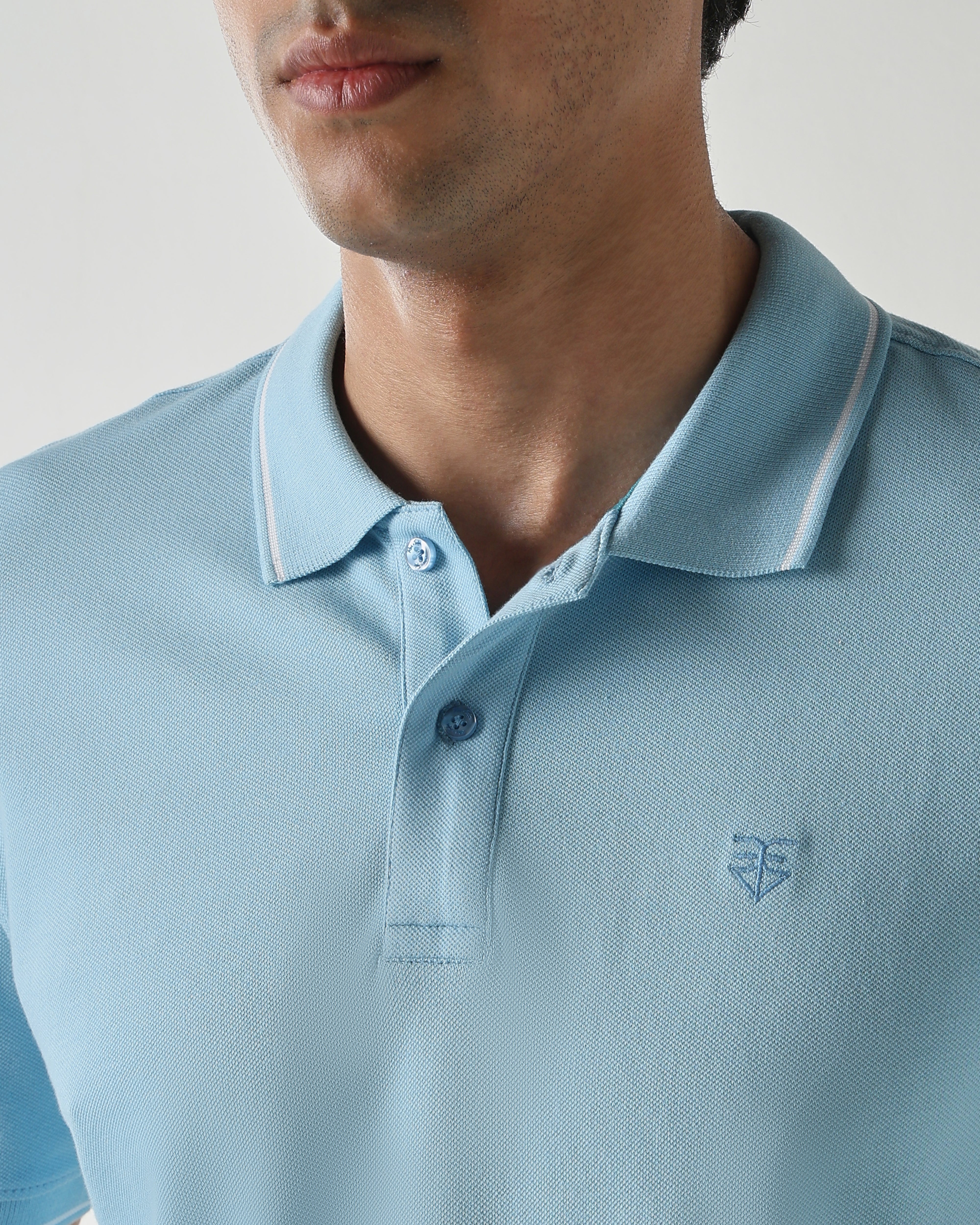 Men Regular Fit T-Shirt Sky Blue