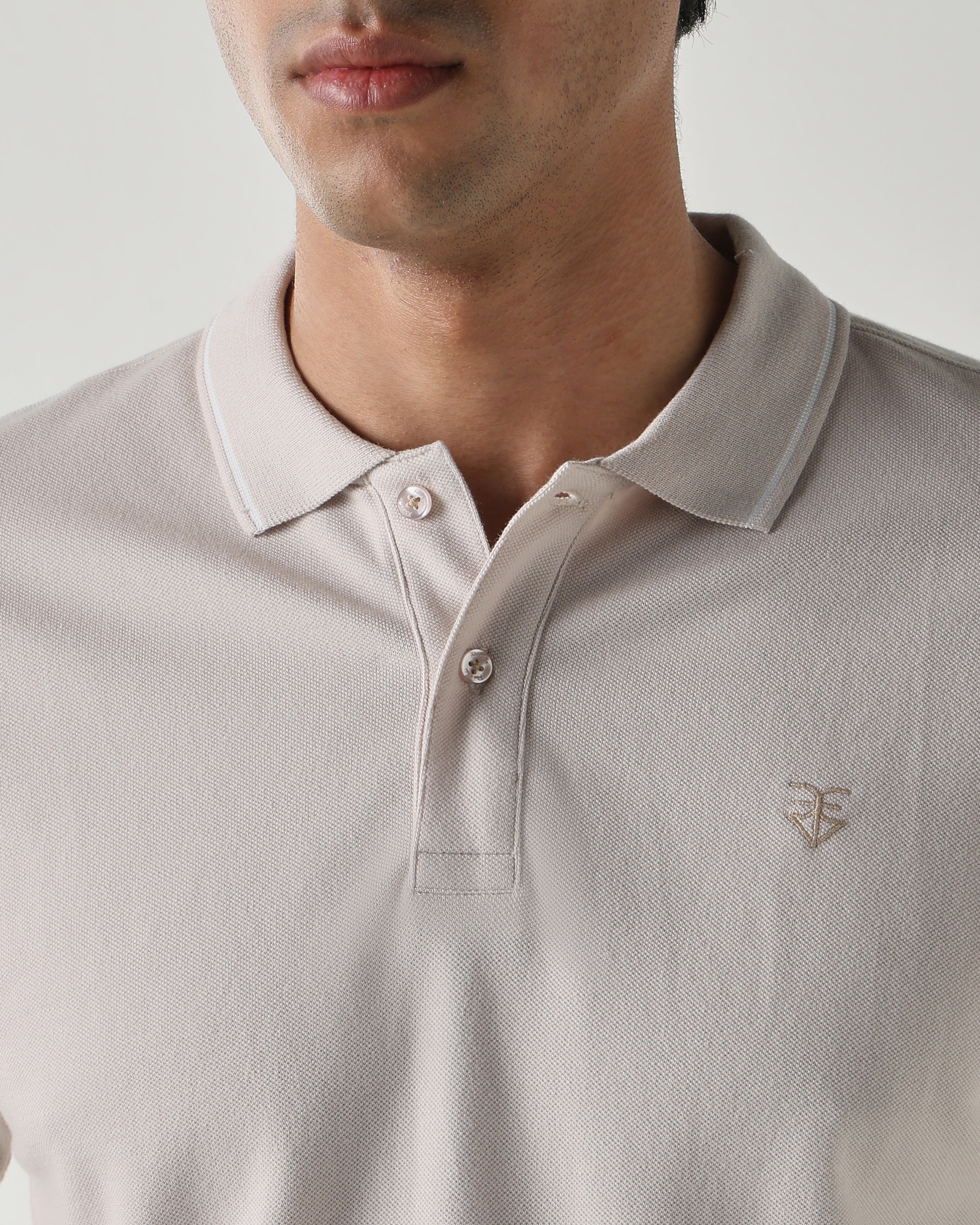 Men Regular Fit T-Shirt White Sand