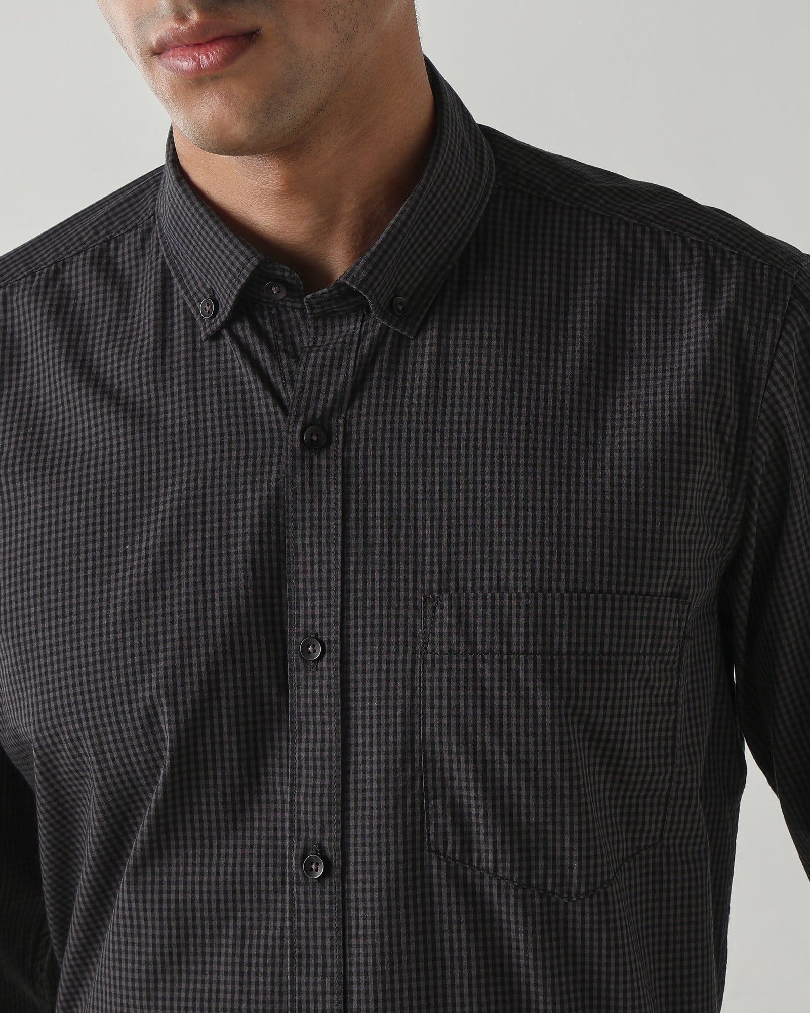 Men slim Fit Shirt Charcoal