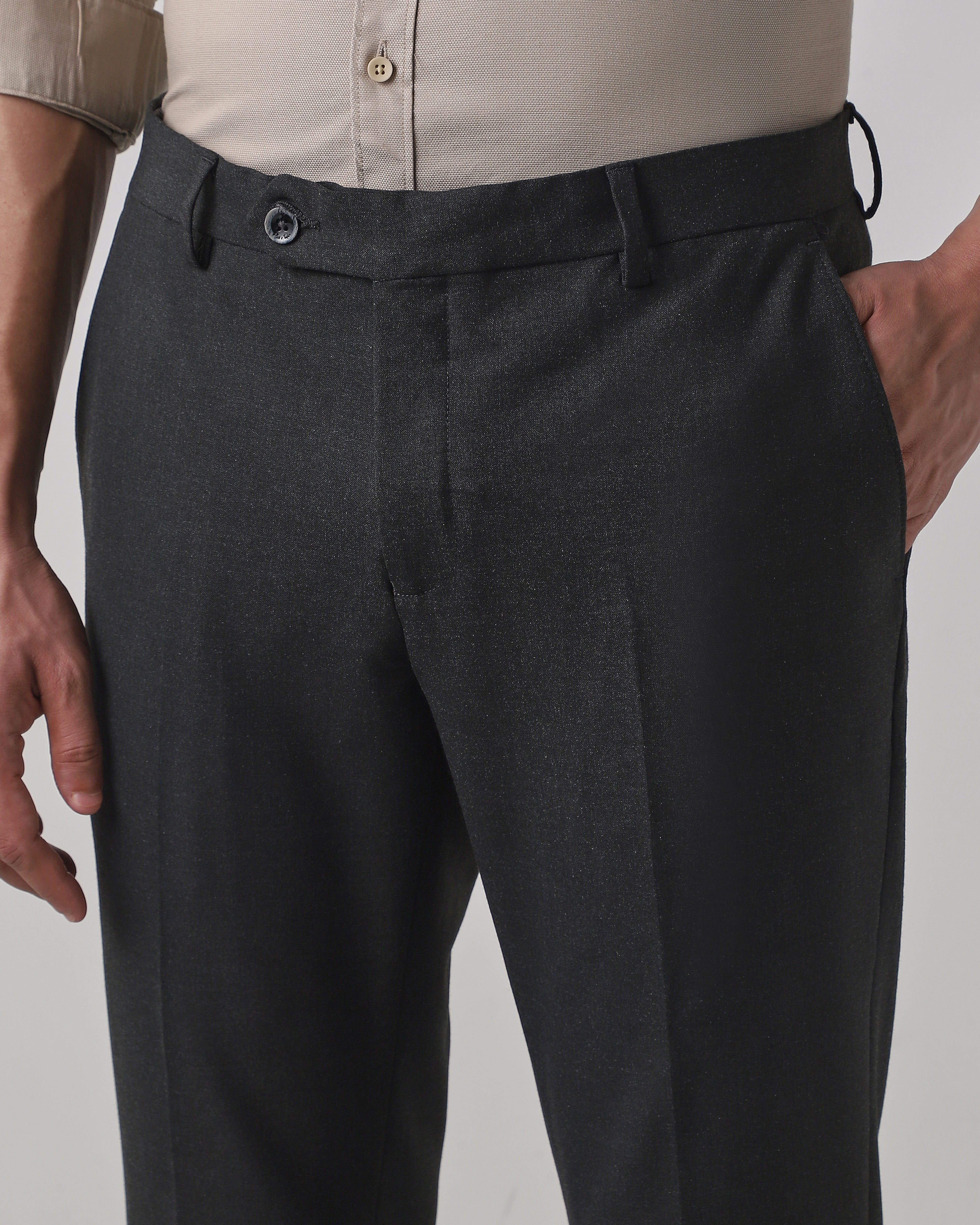 Dark Grey Regular Fit Trouser