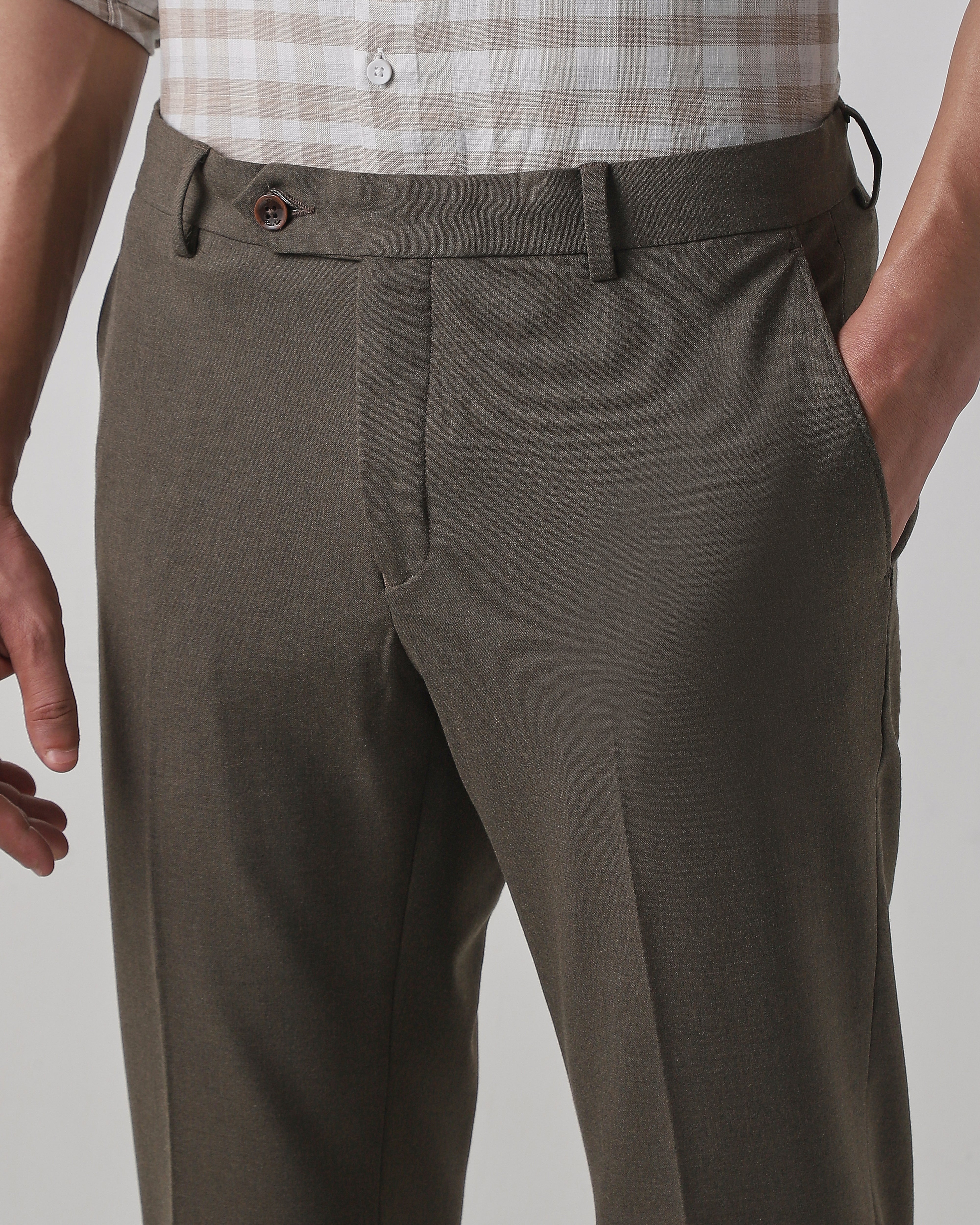 Khaki  Regular Fit Trouser