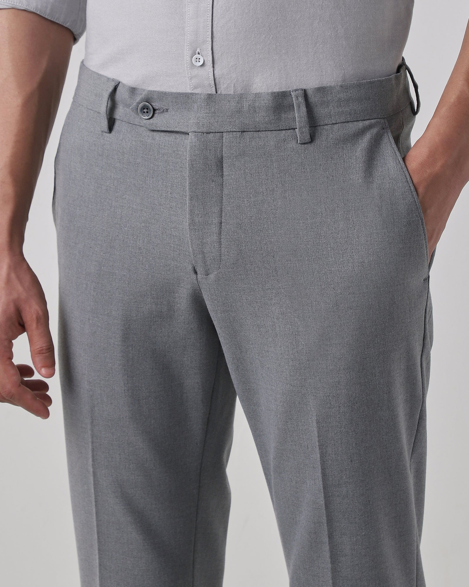 Mid Grey Regular Fit Trouser