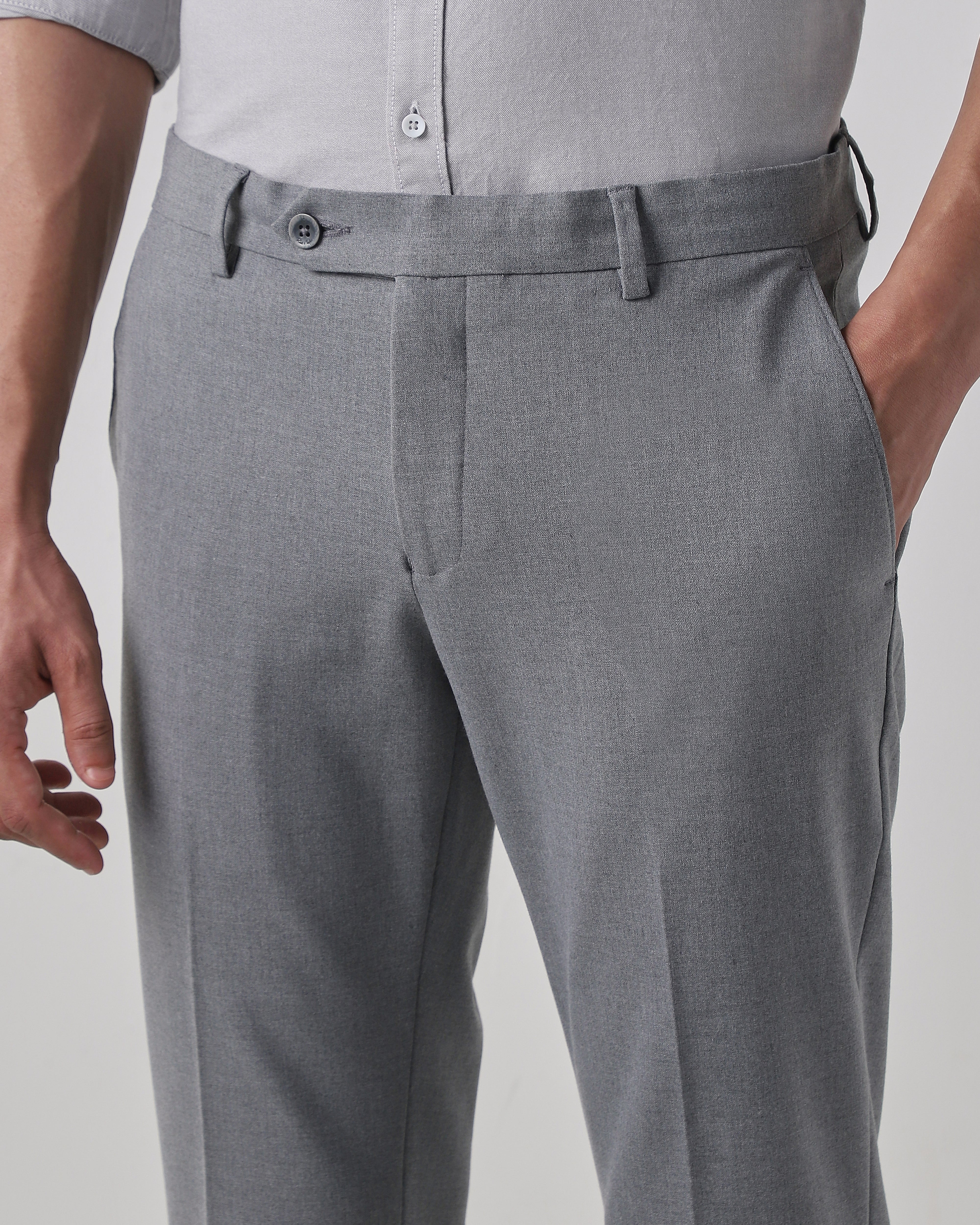 Mid Grey Regular Fit Trouser