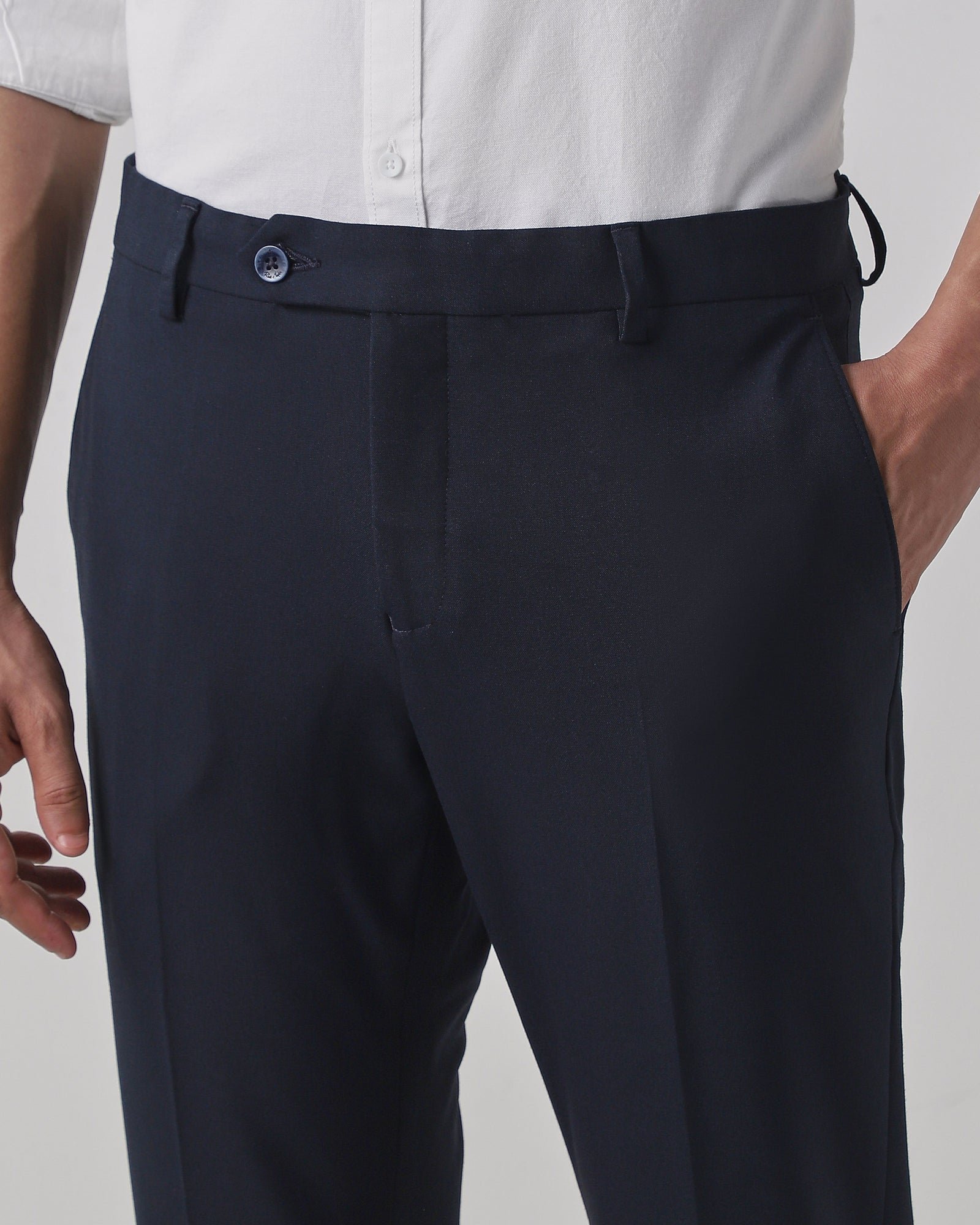 Navy  Regular Fit Trouser