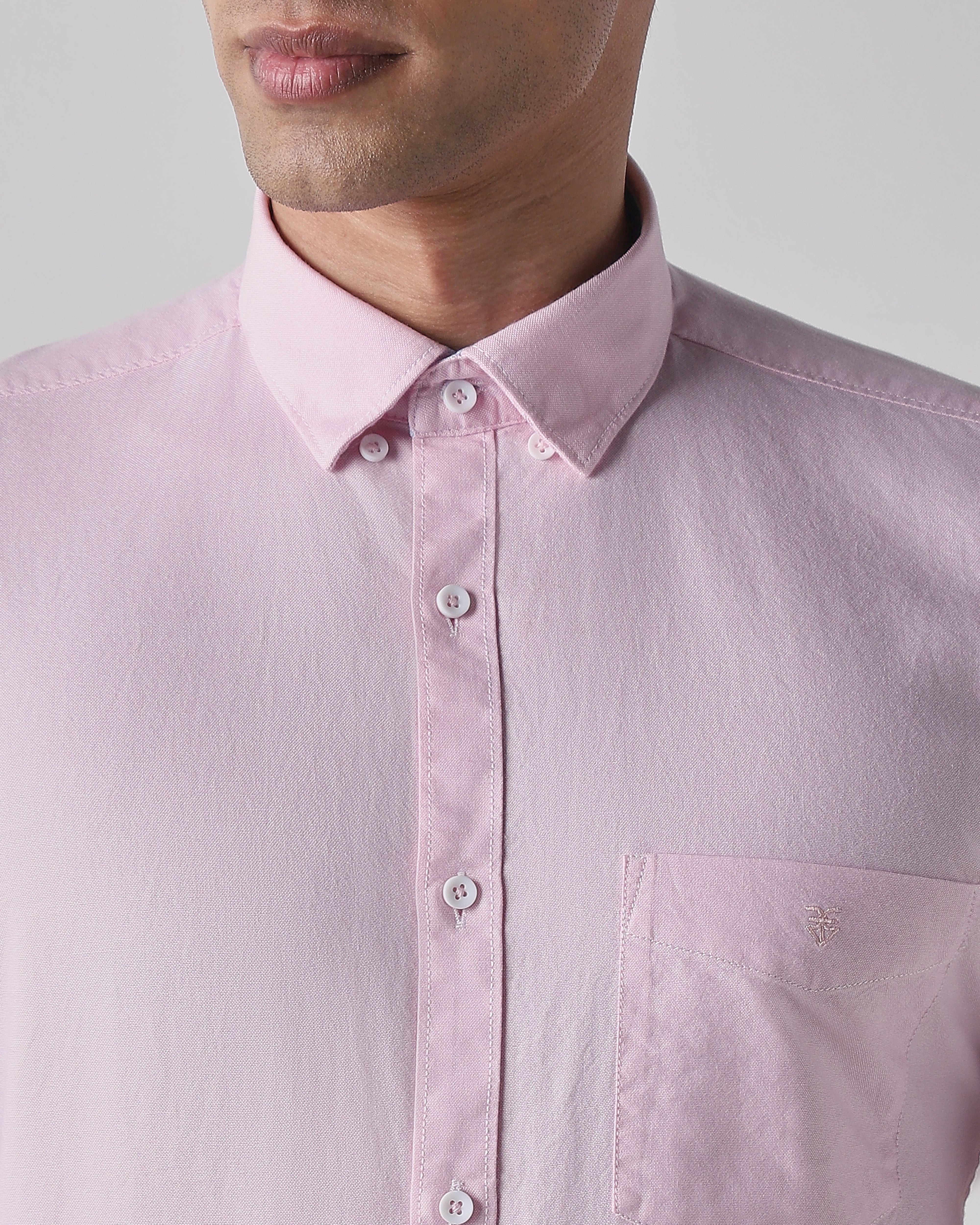 Pink 100% Cotton Regular Fit Shirt
