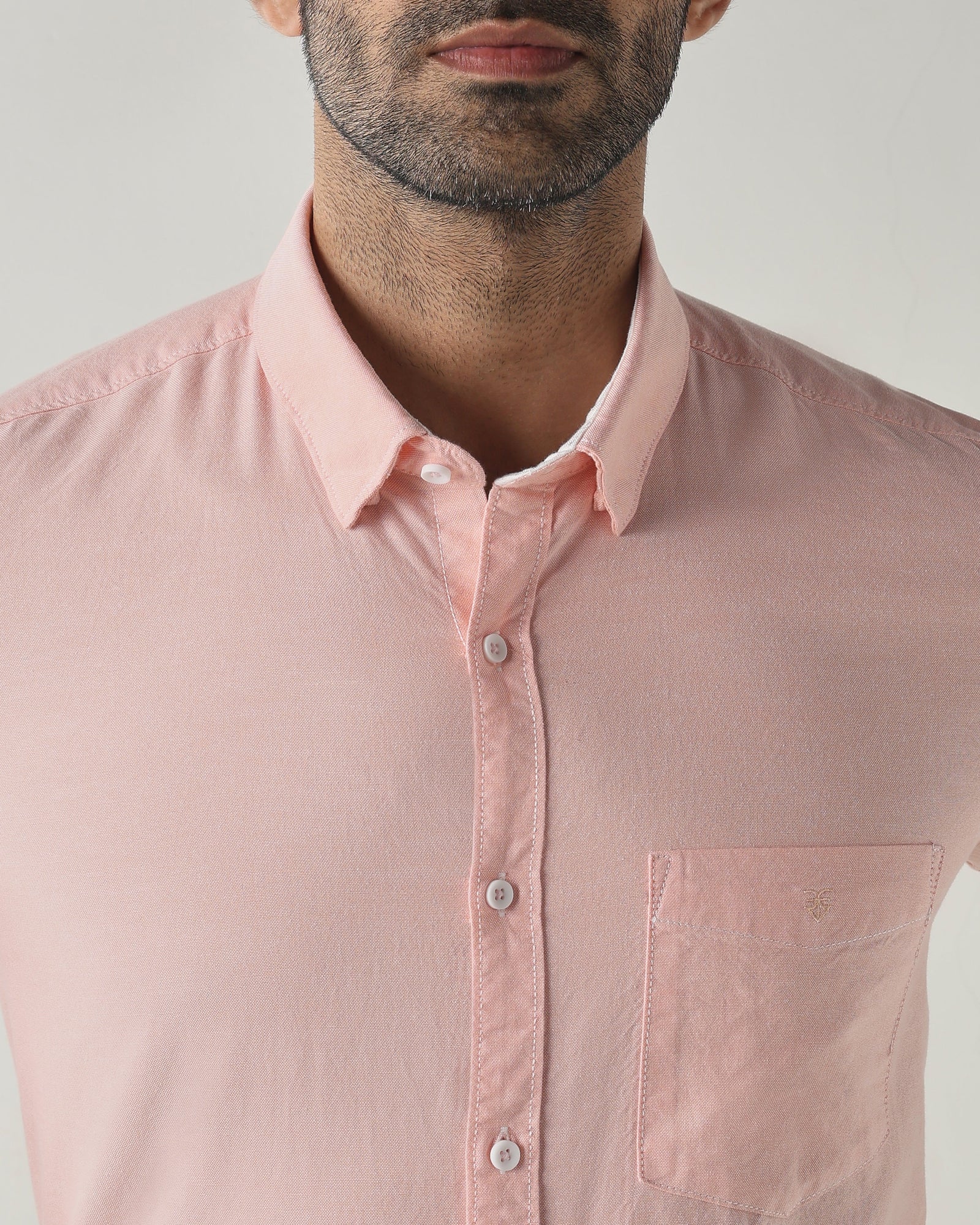 Peach Slim fit Smart Casual Shirts
