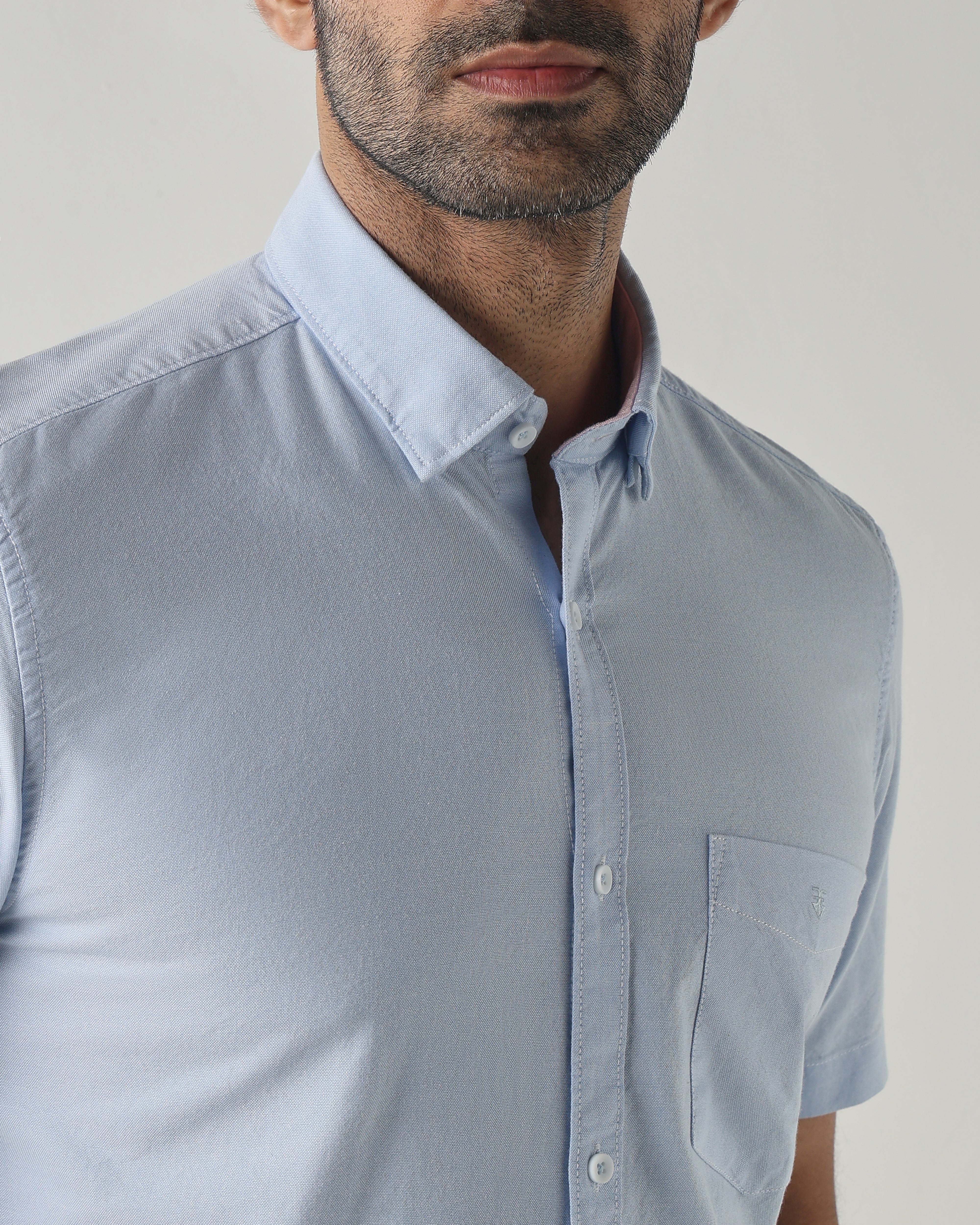 Sky Blue Slim fit Smart Casual Shirts